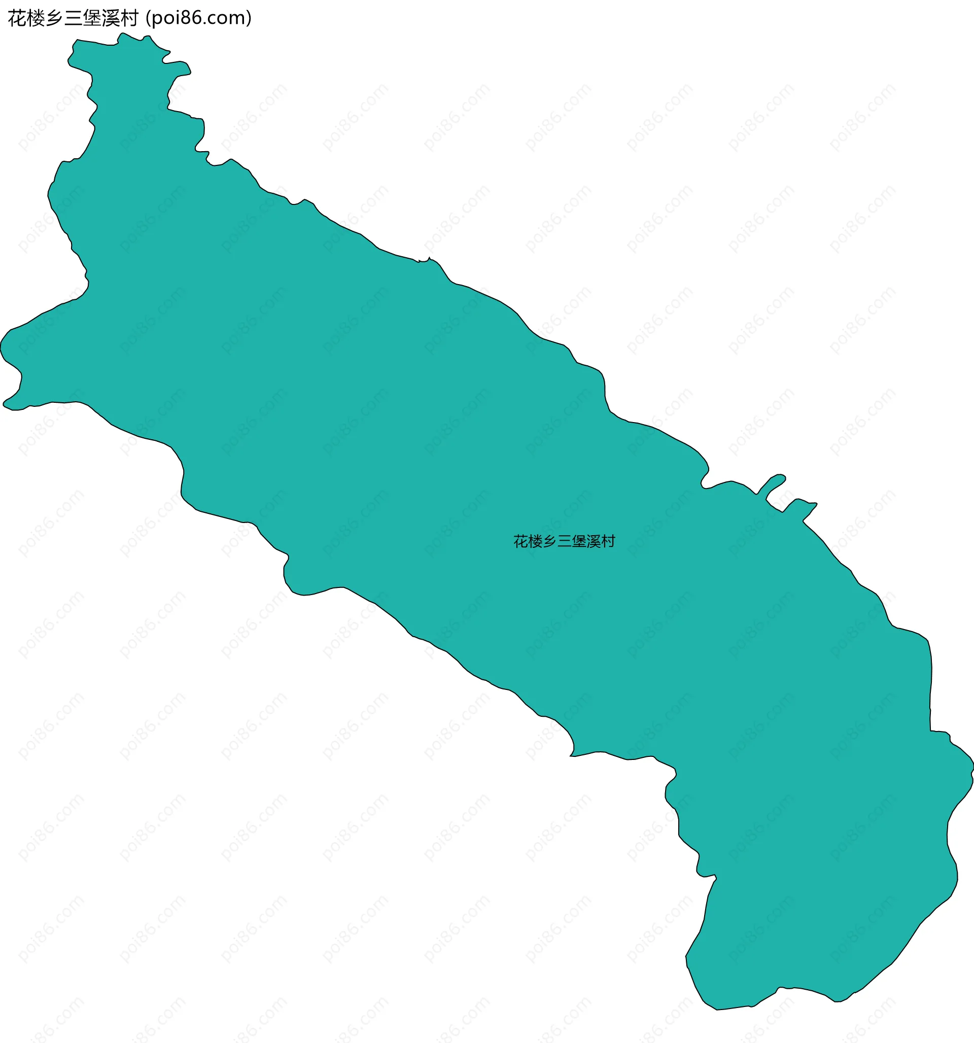 花楼乡三堡溪村边界地图