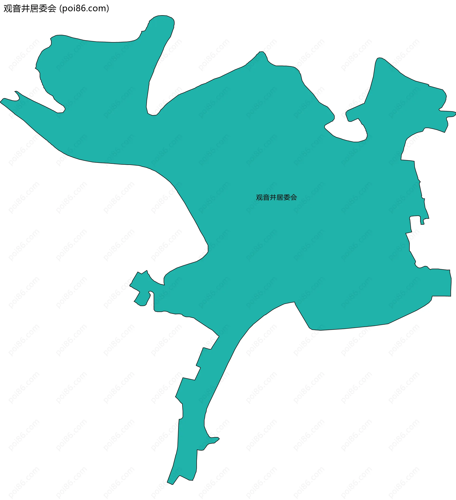 观音井居委会边界地图