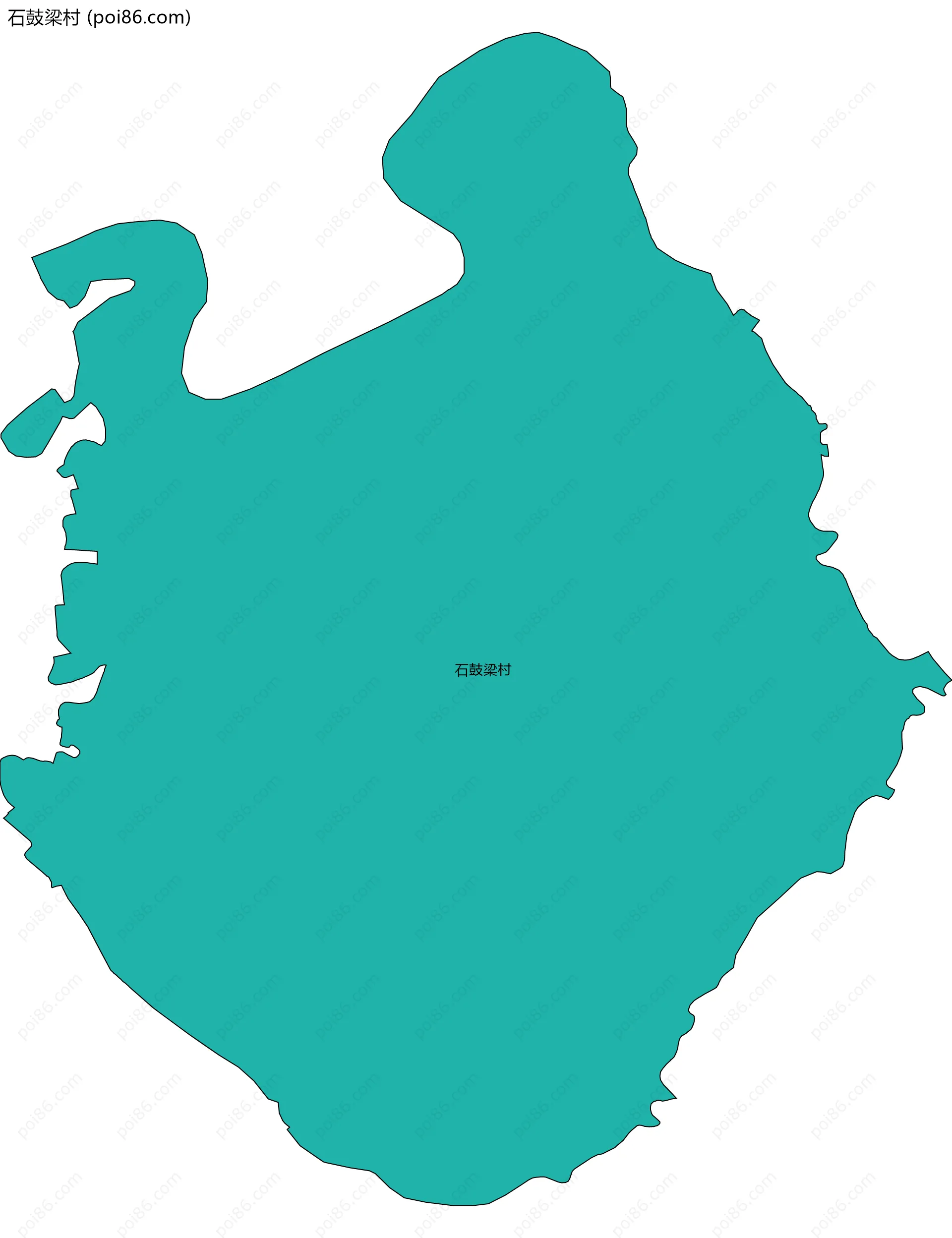 石鼓梁村边界地图