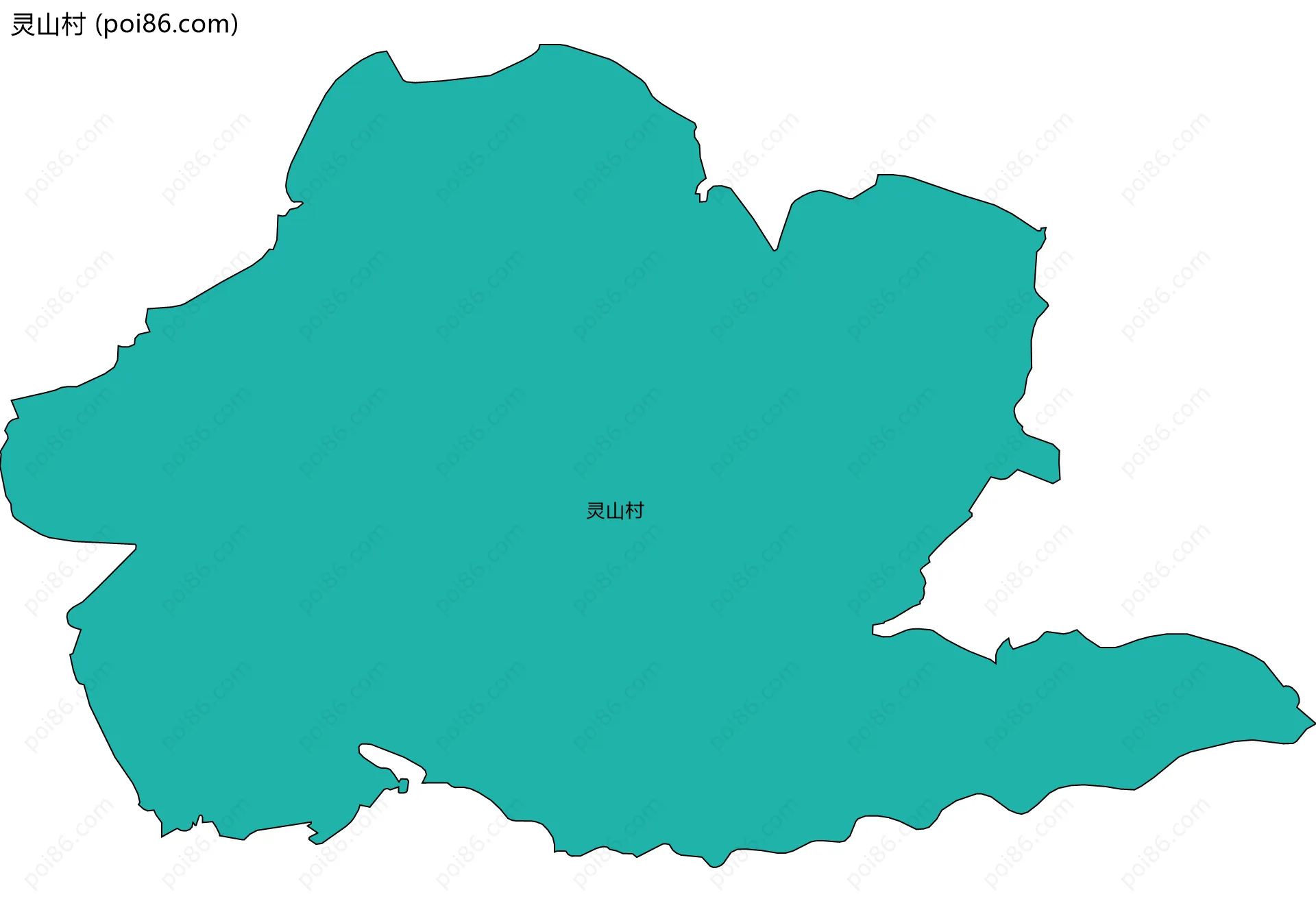 灵山村边界地图