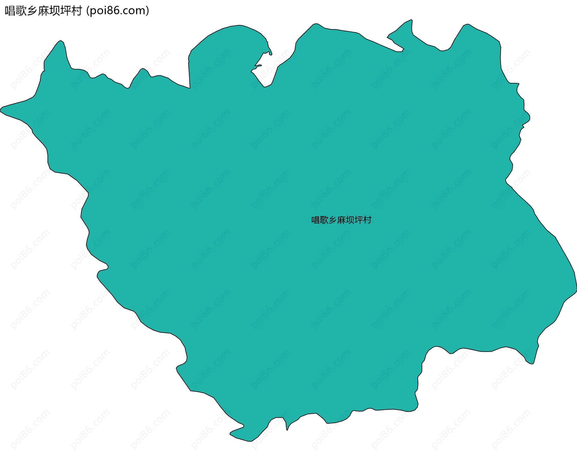 唱歌乡麻坝坪村边界地图