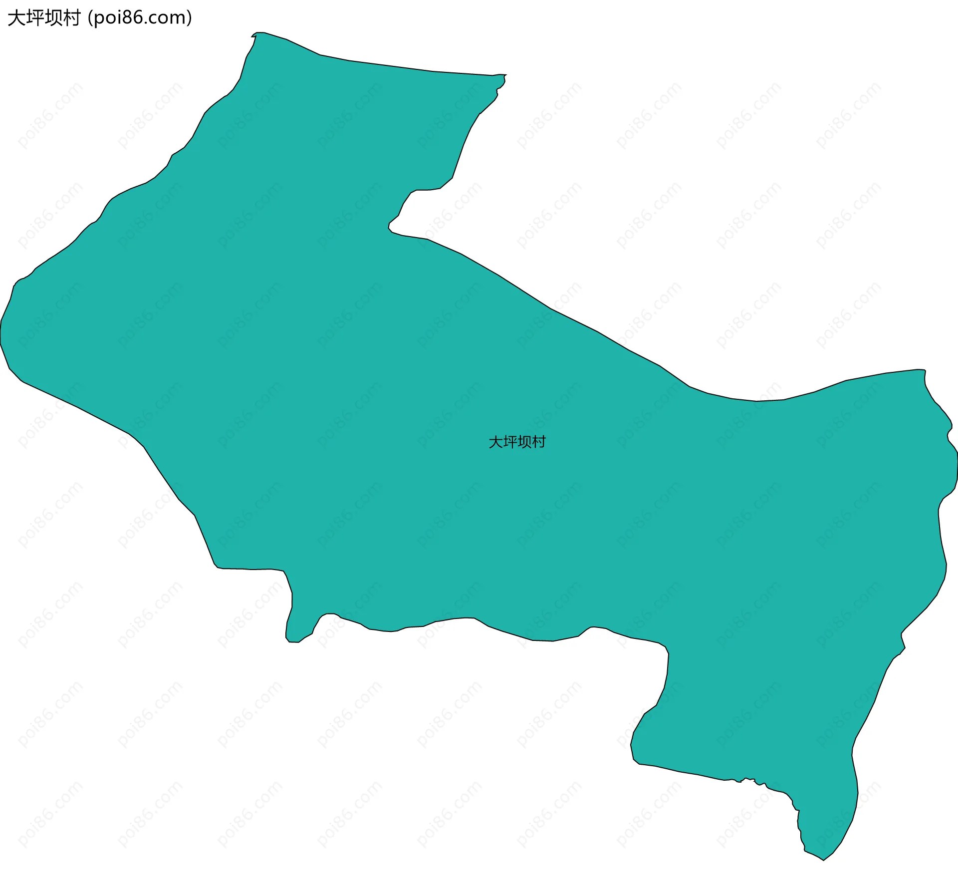 大坪坝村边界地图