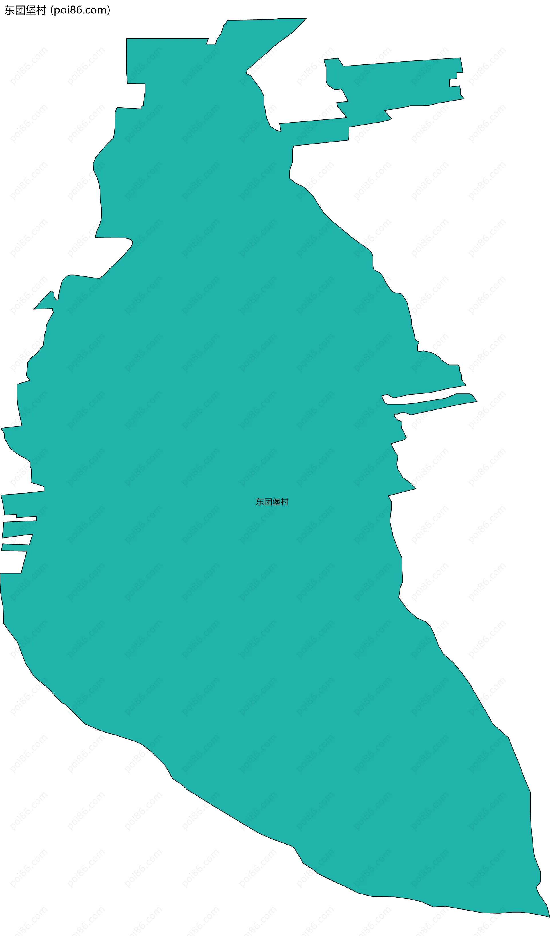 东团堡村边界地图