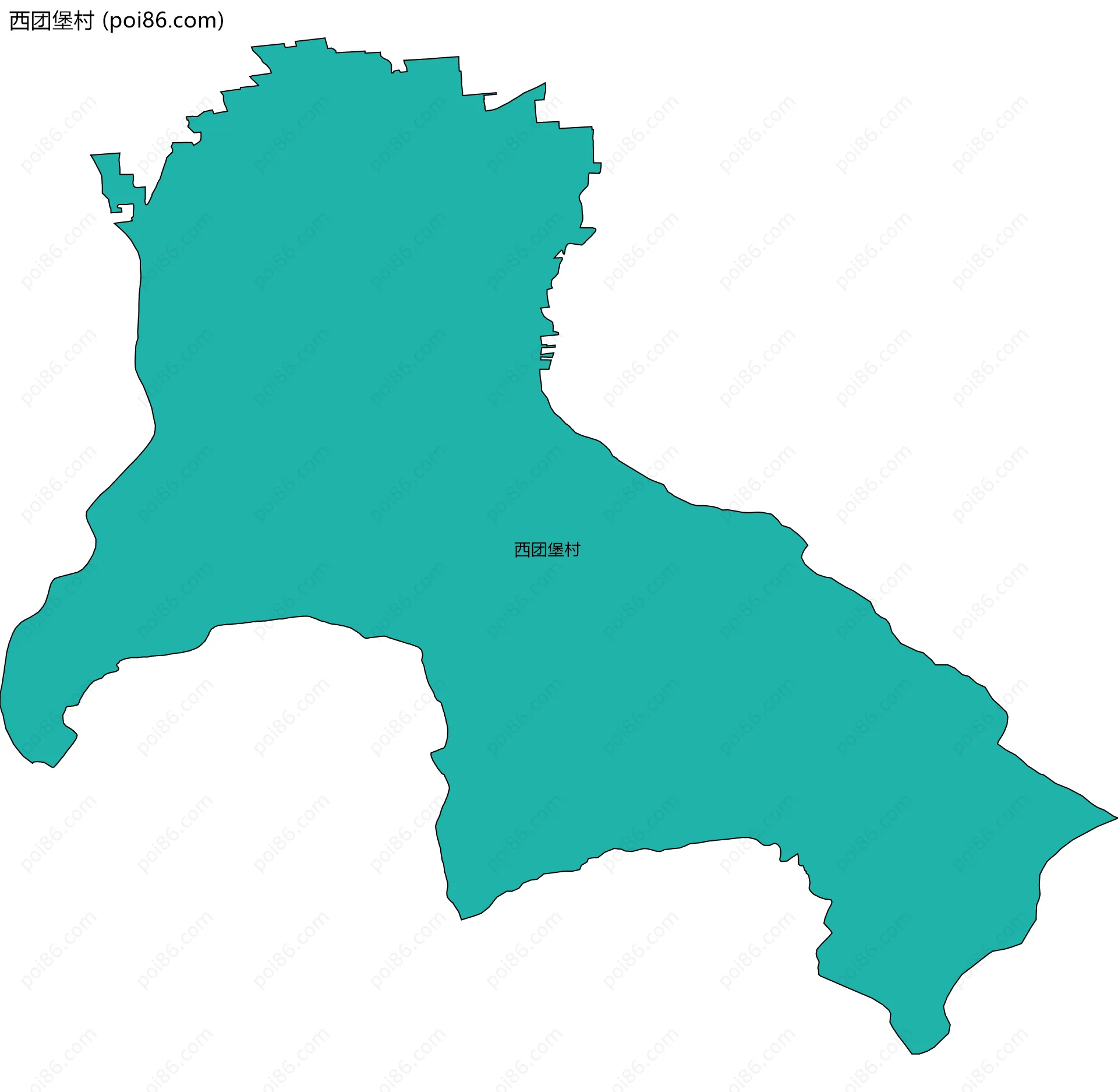 西团堡村边界地图