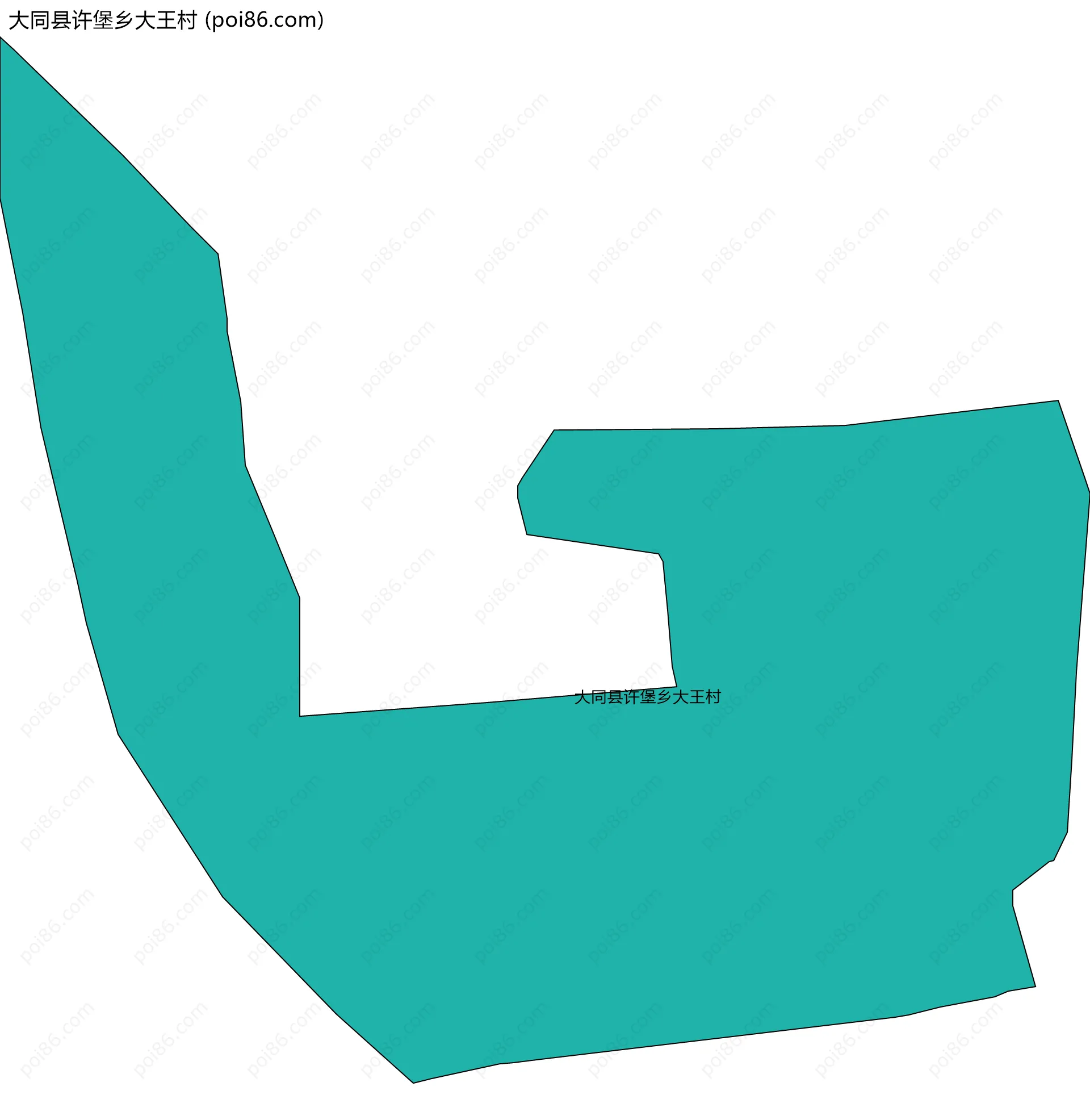 大同县许堡乡大王村边界地图