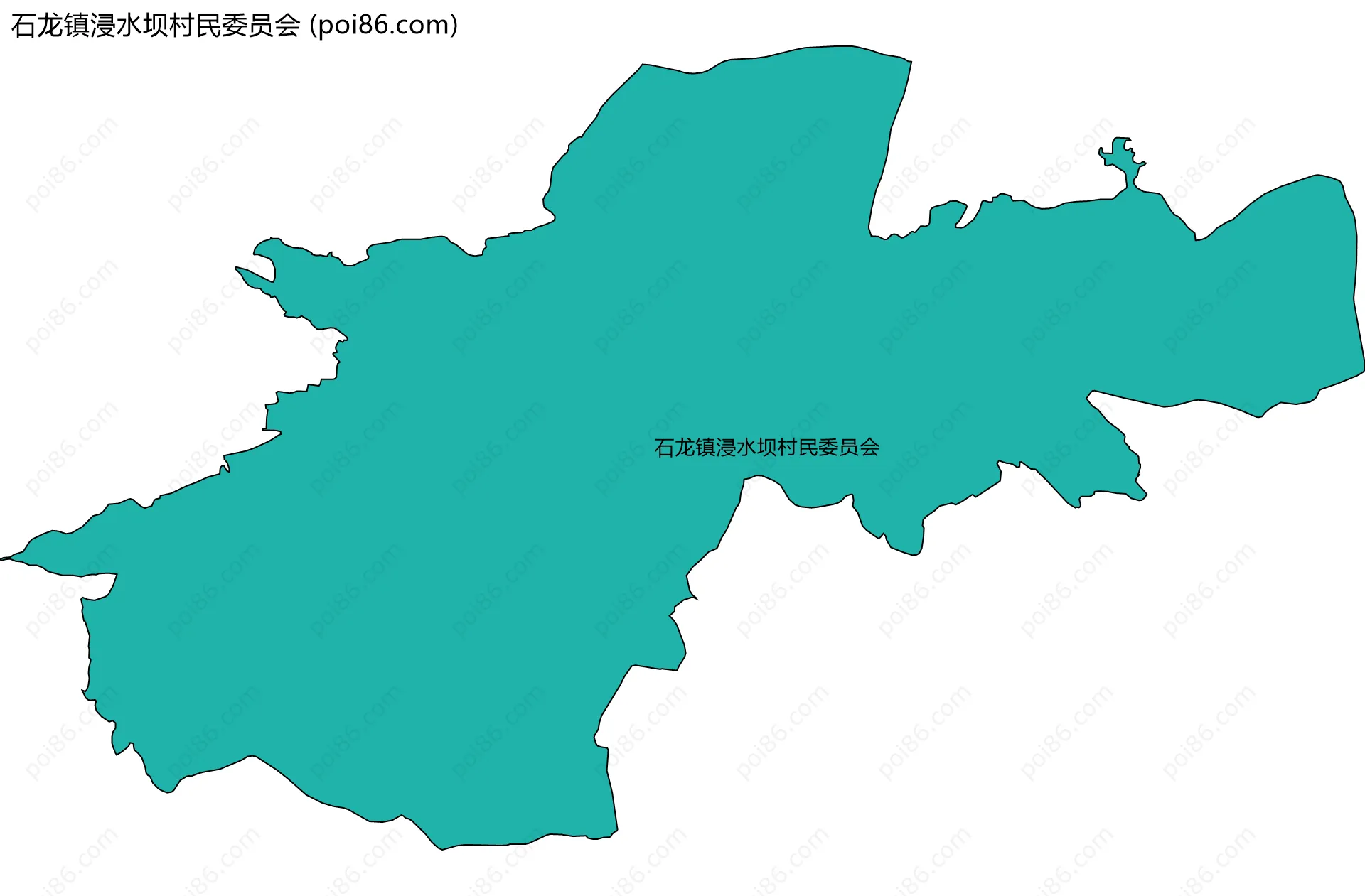 石龙镇浸水坝村民委员会边界地图