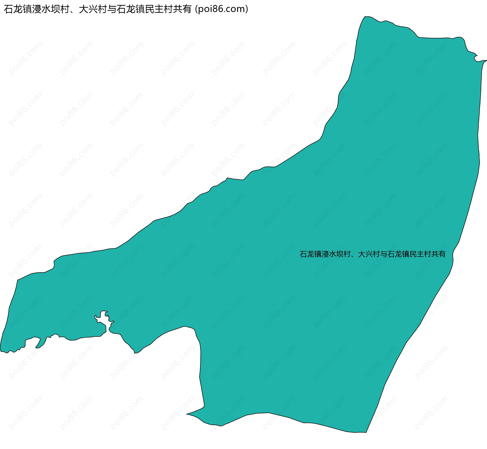 石龙镇浸水坝村、大兴村与石龙镇民主村共有边界地图