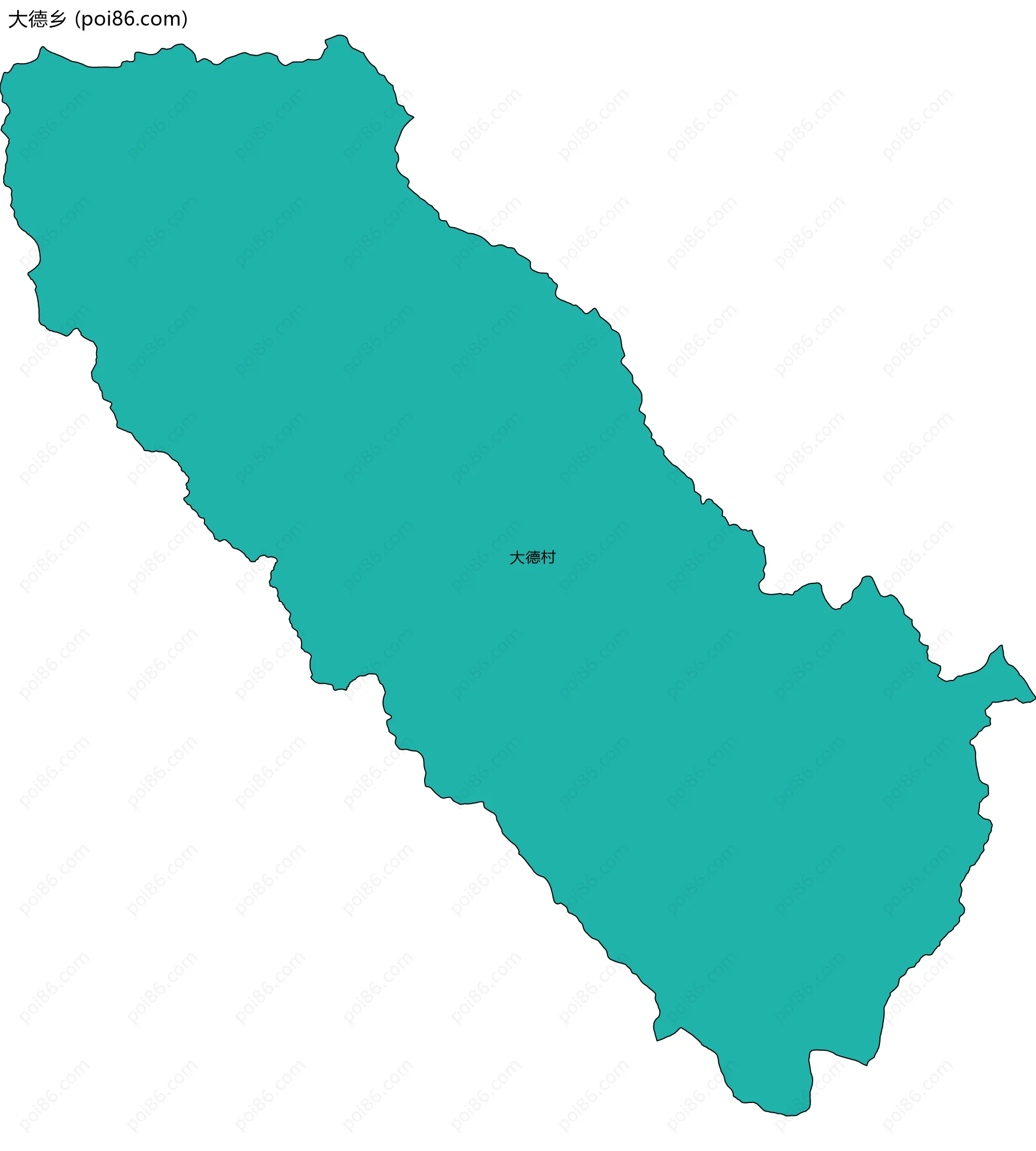 大德乡边界地图(五级行政区划)
