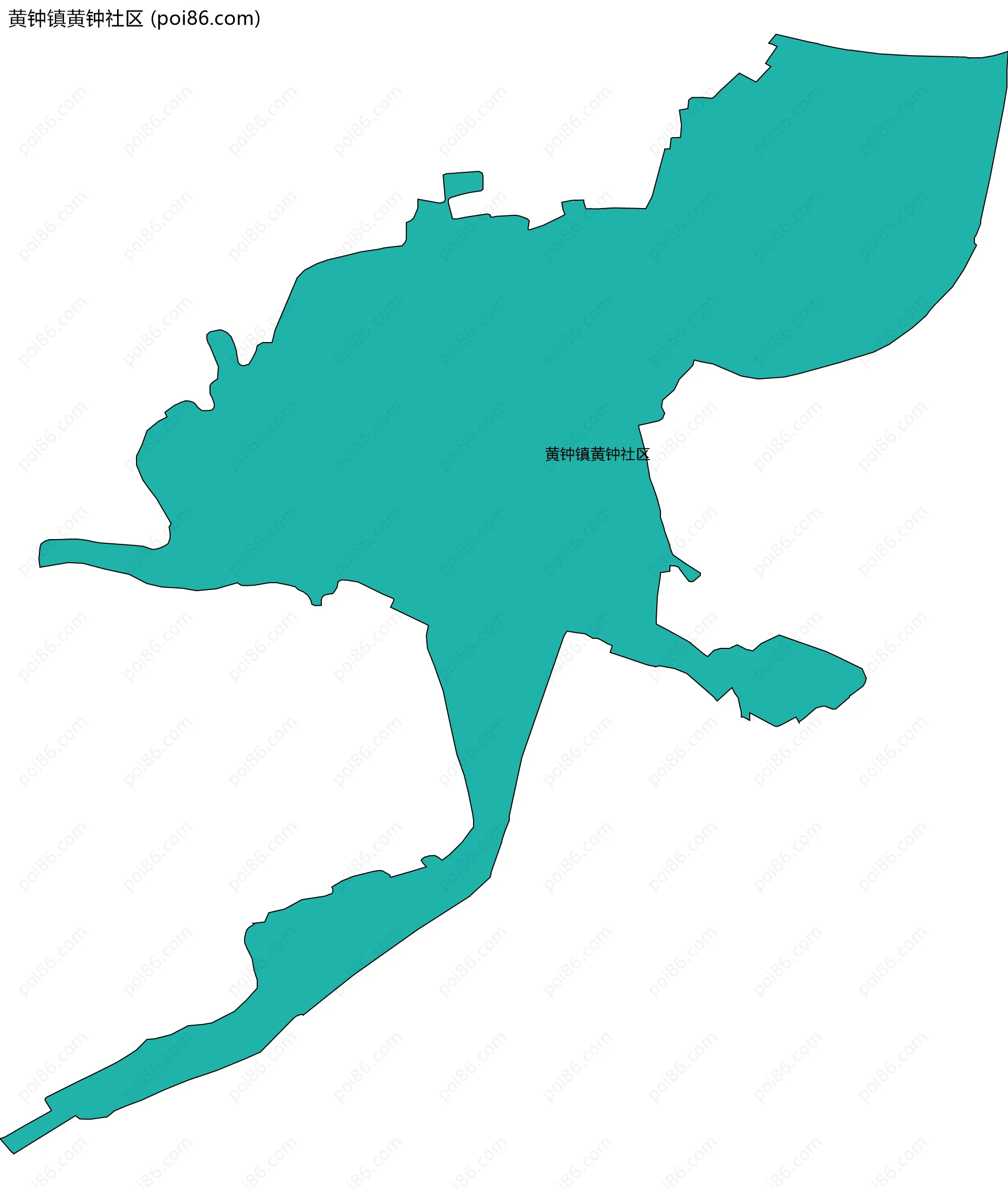 黄钟镇黄钟社区边界地图