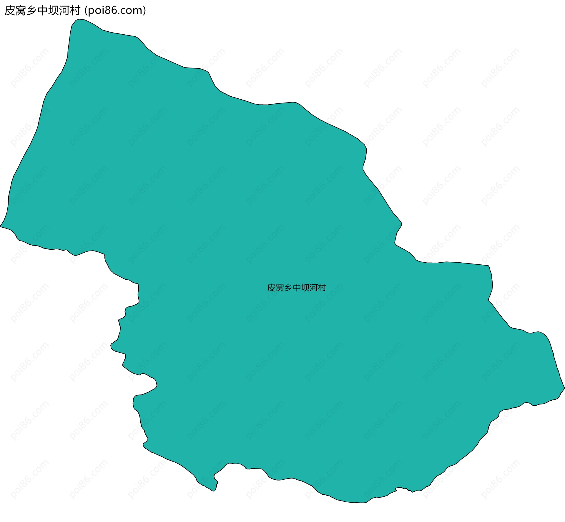 皮窝乡中坝河村边界地图