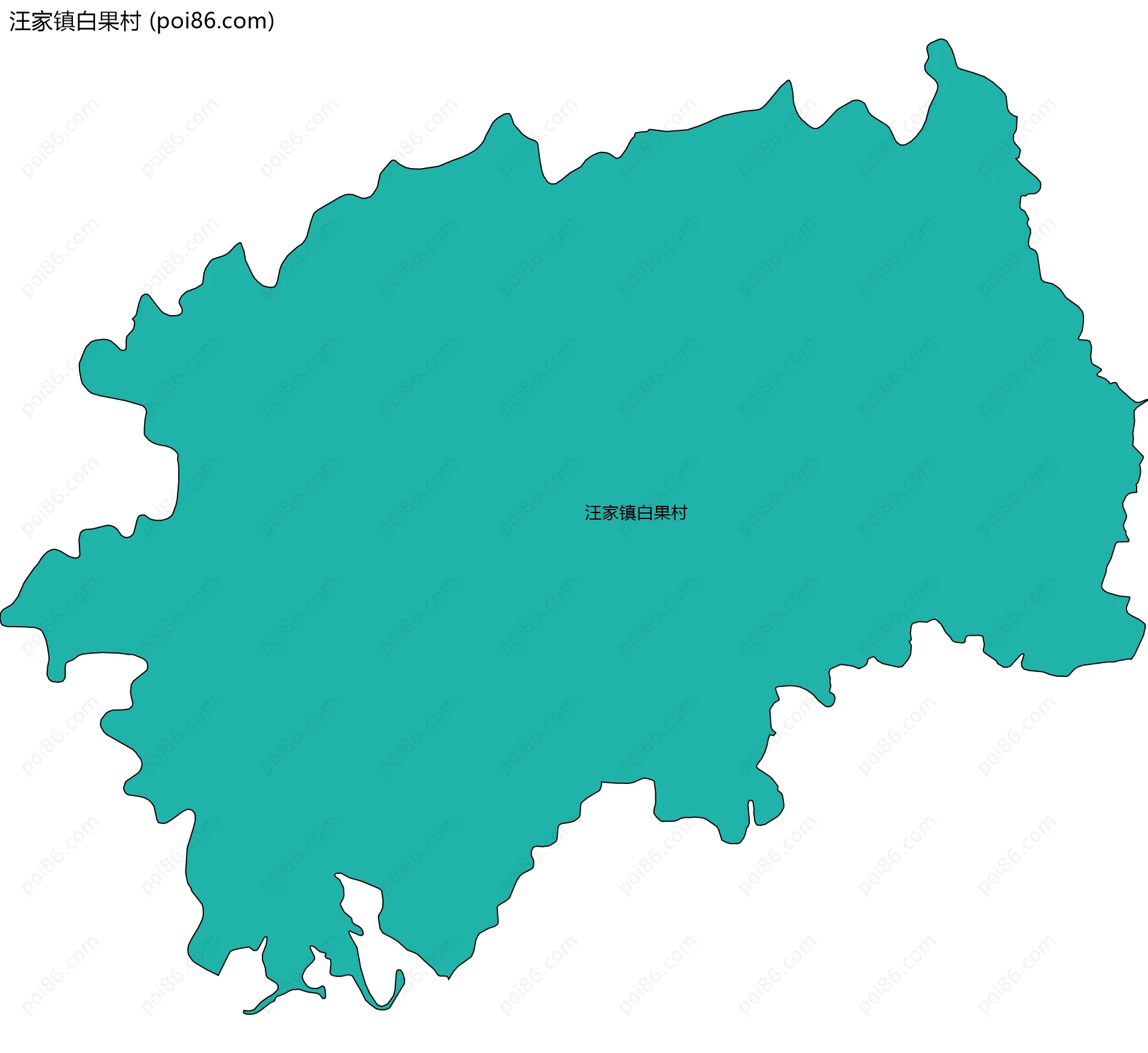 汪家镇白果村边界地图