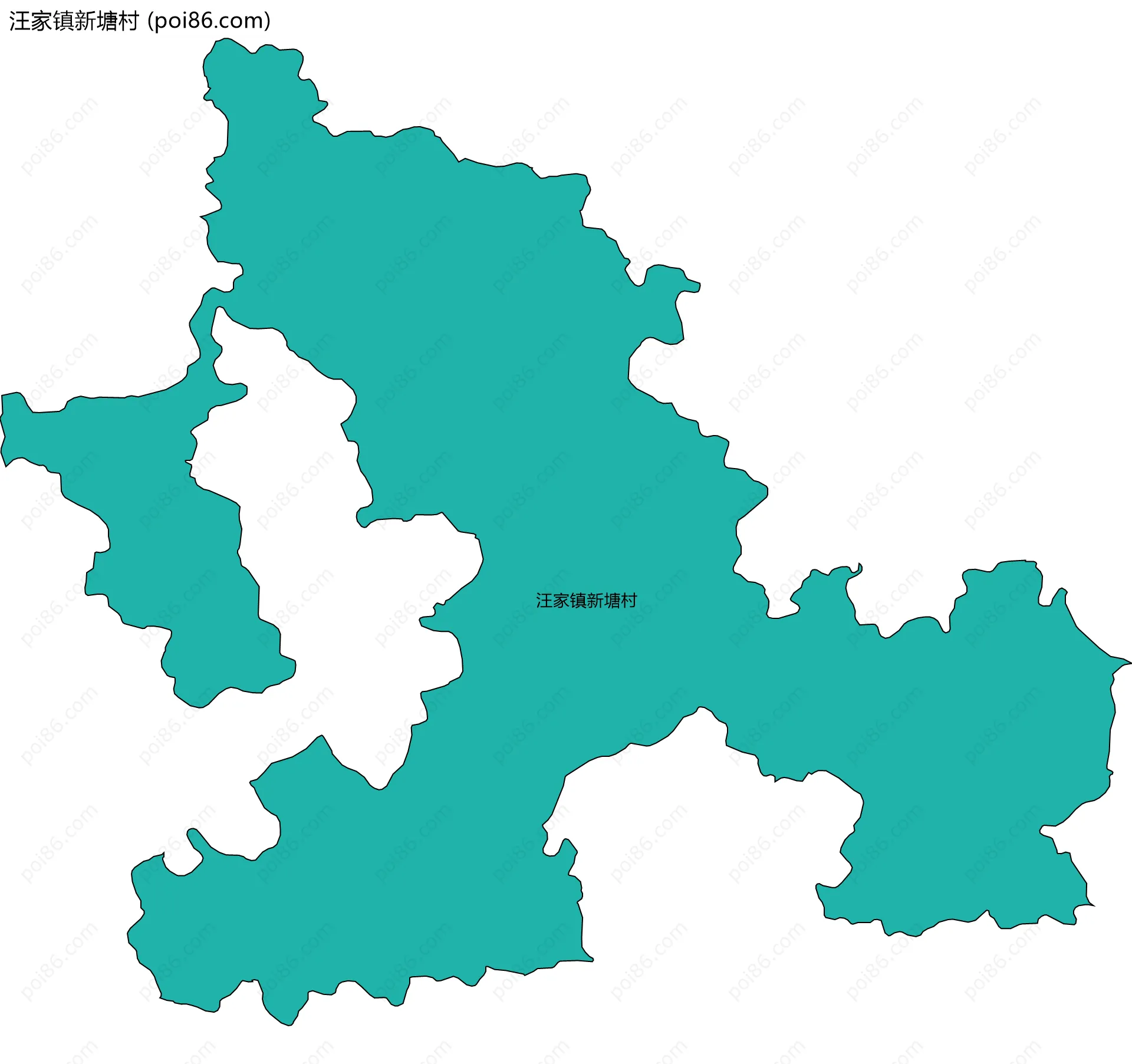 汪家镇新塘村边界地图