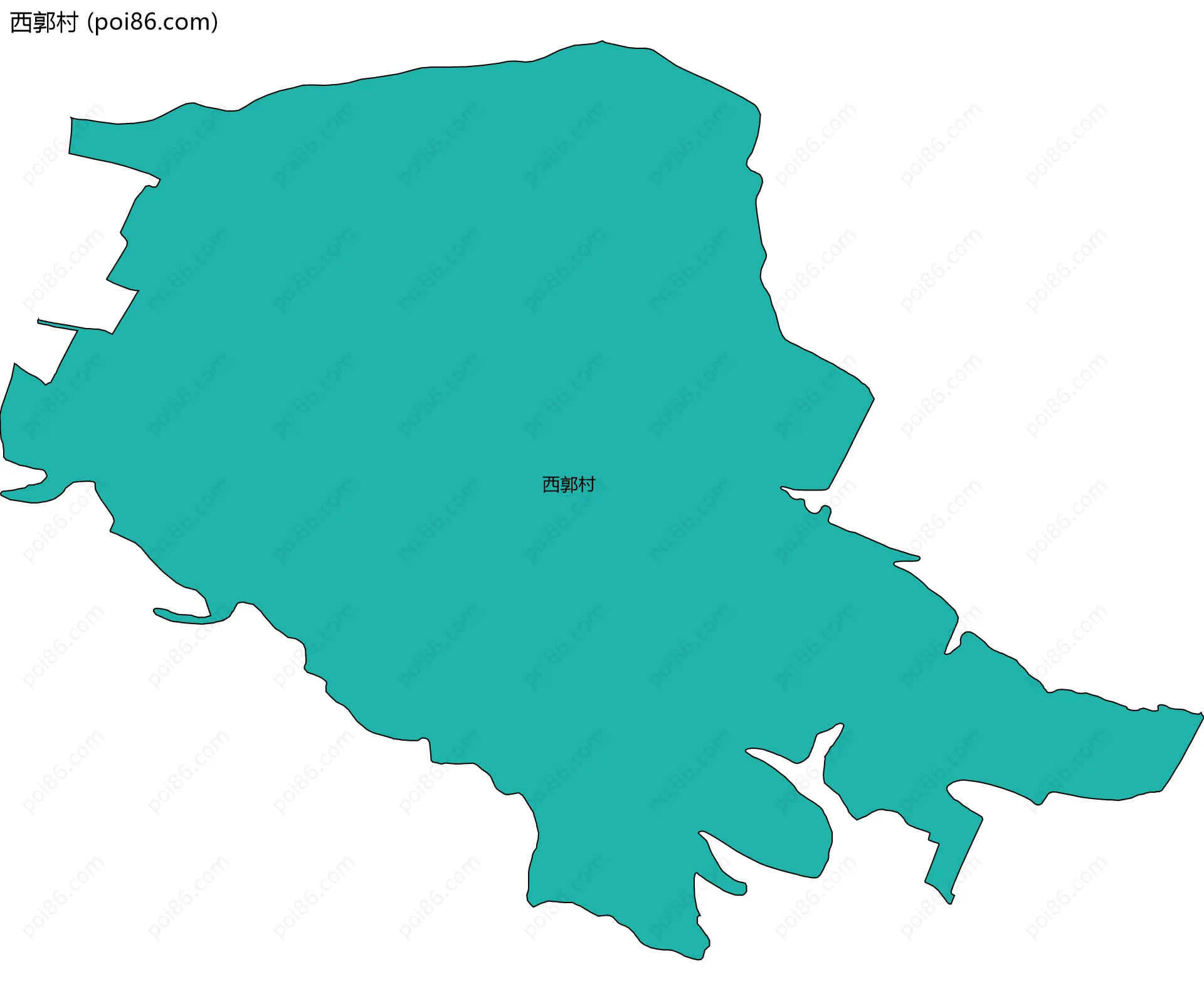 西郭村边界地图