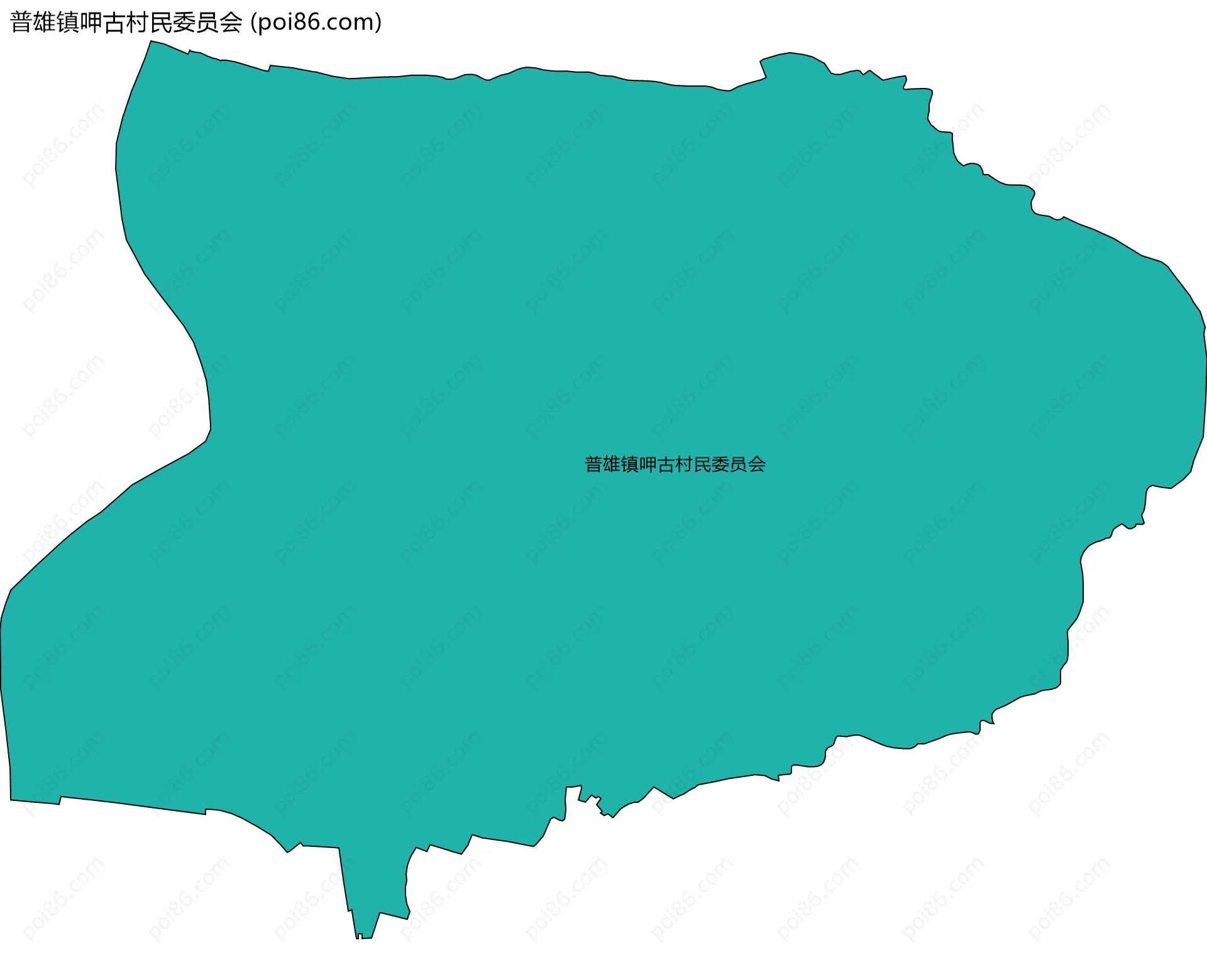 普雄镇呷古村民委员会边界地图