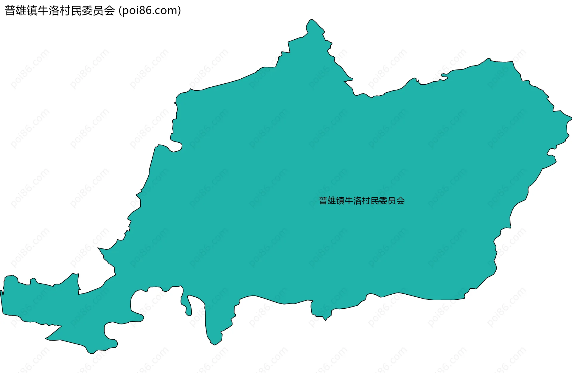 普雄镇牛洛村民委员会边界地图