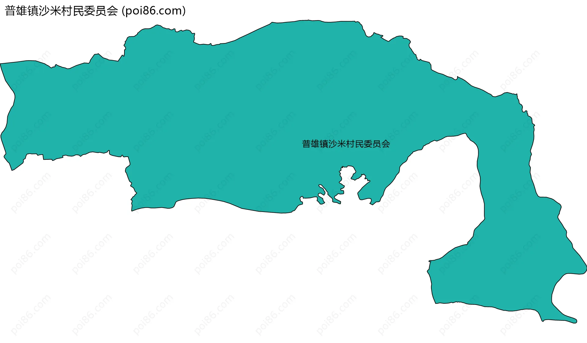 普雄镇沙米村民委员会边界地图
