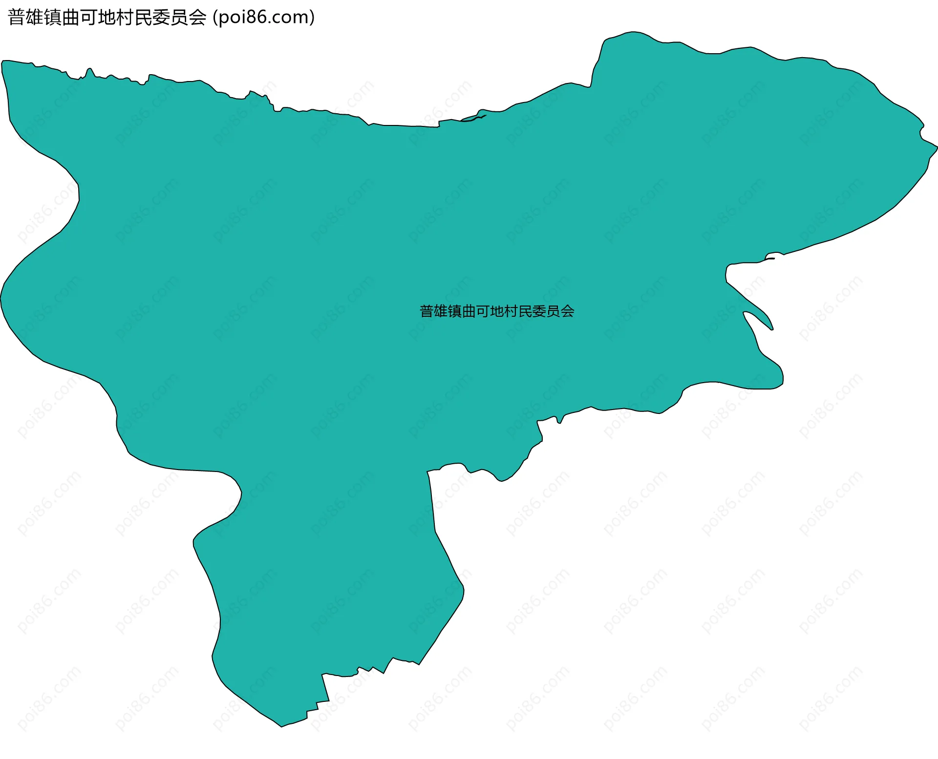 普雄镇曲可地村民委员会边界地图