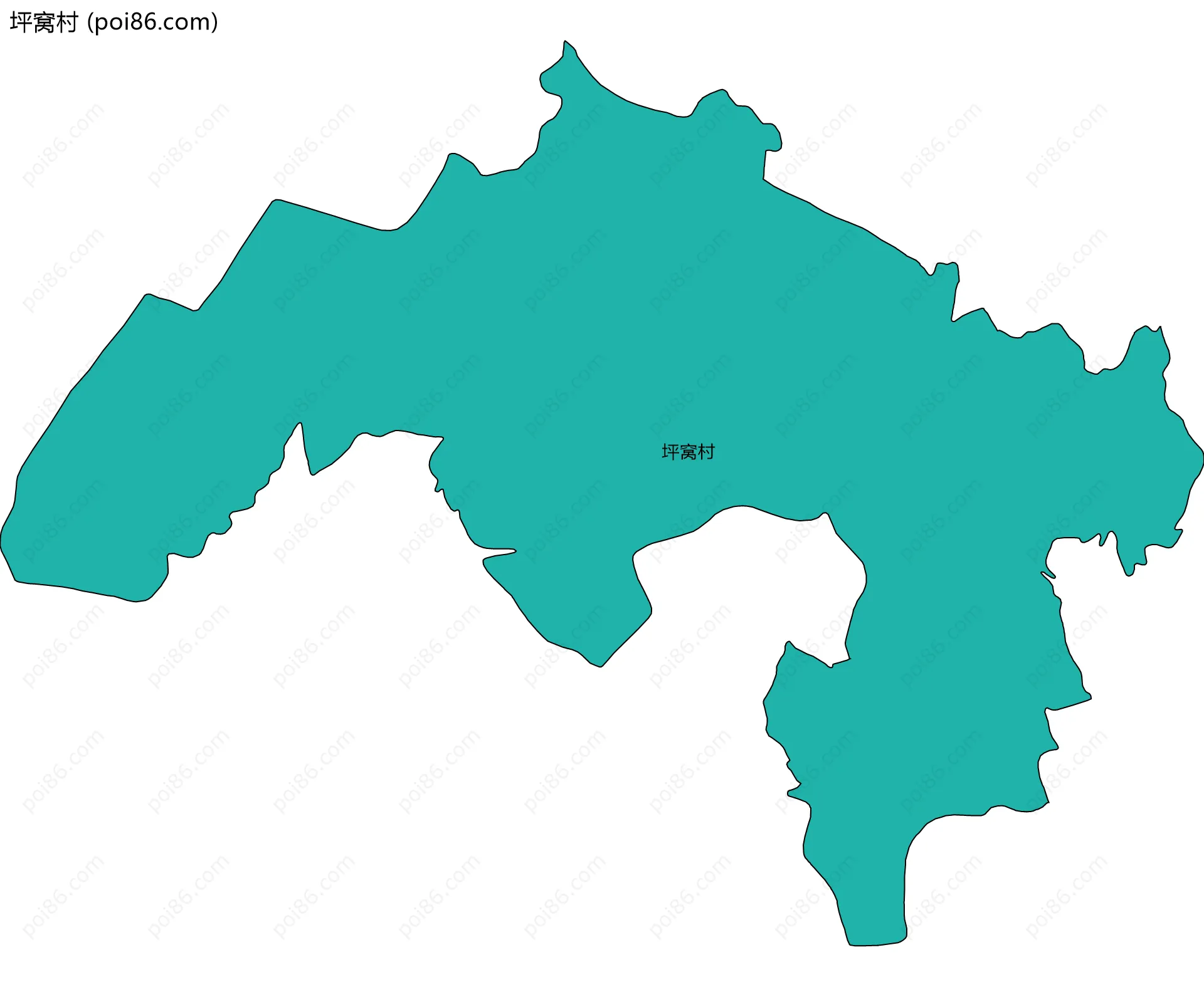 坪窝村边界地图