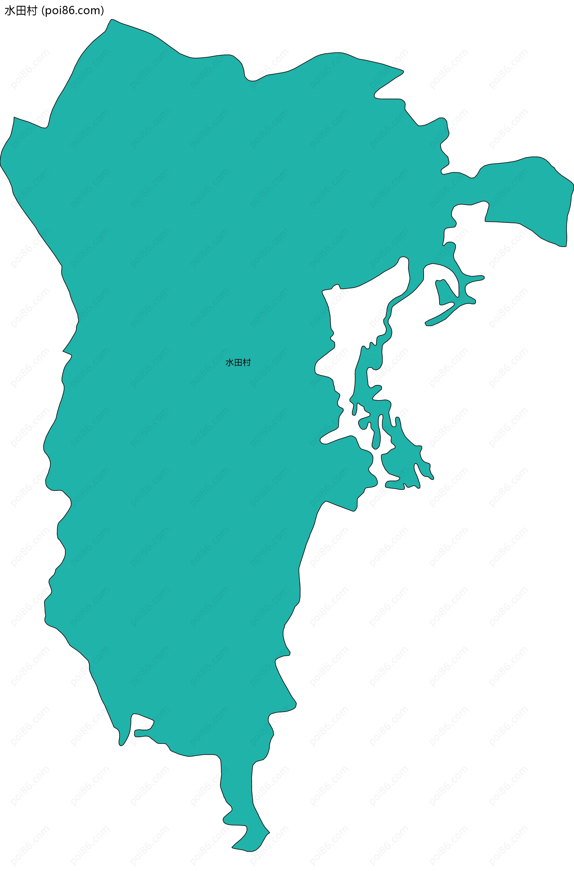 水田村边界地图