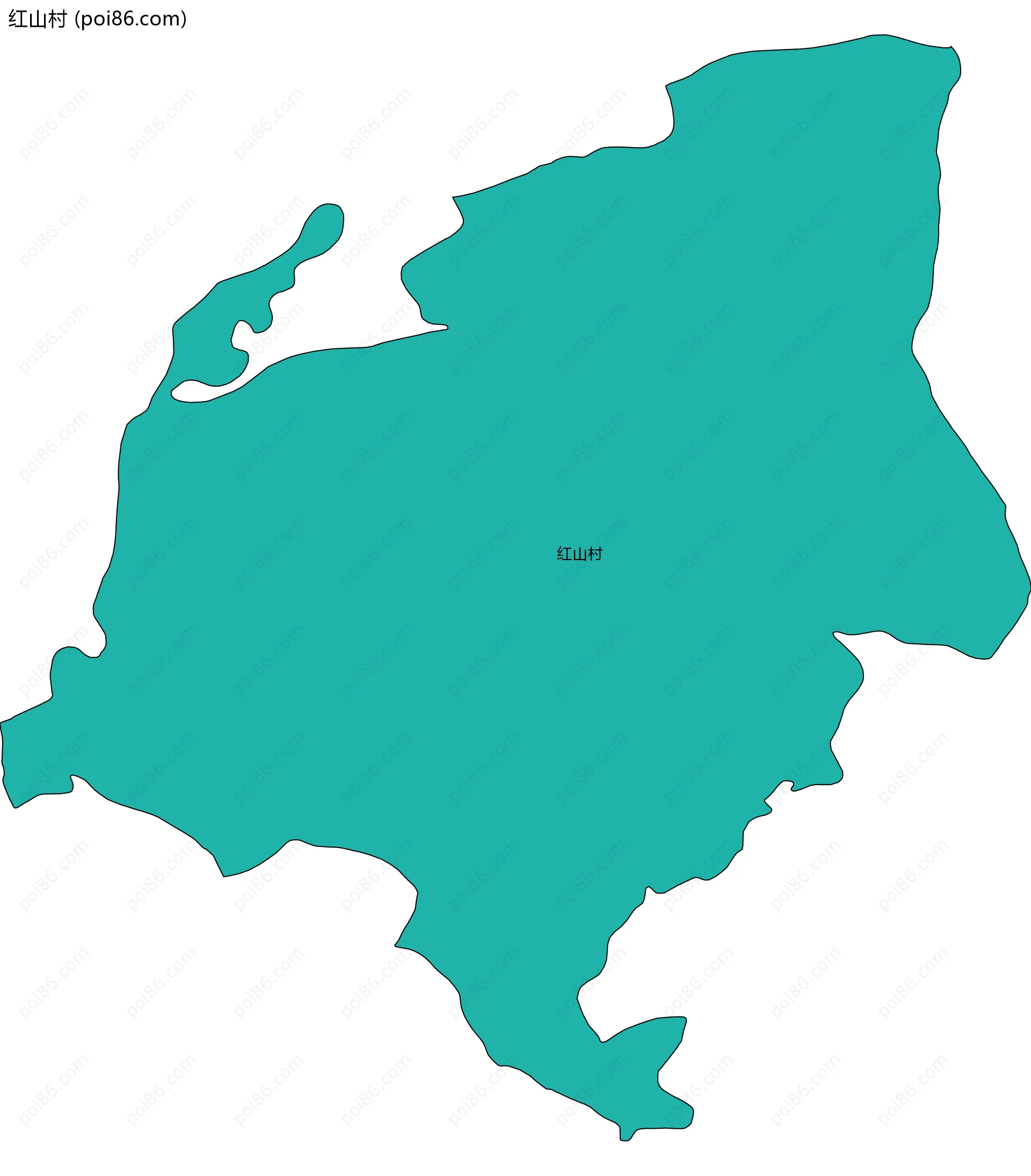 红山村边界地图