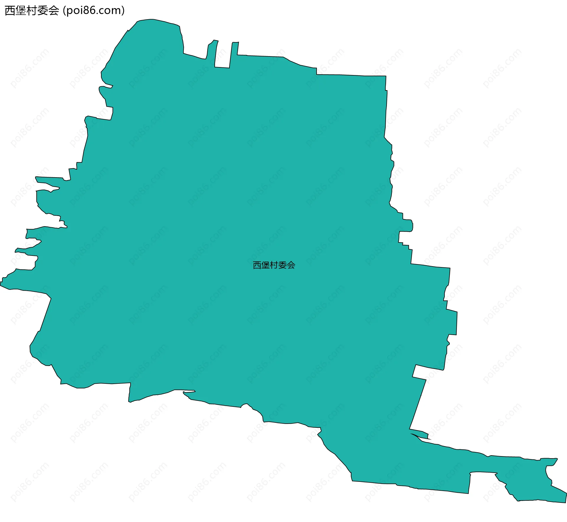 西堡村委会边界地图