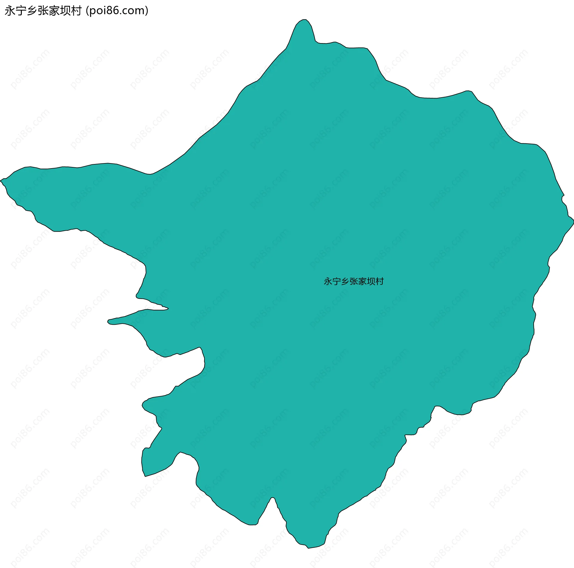 永宁乡张家坝村边界地图