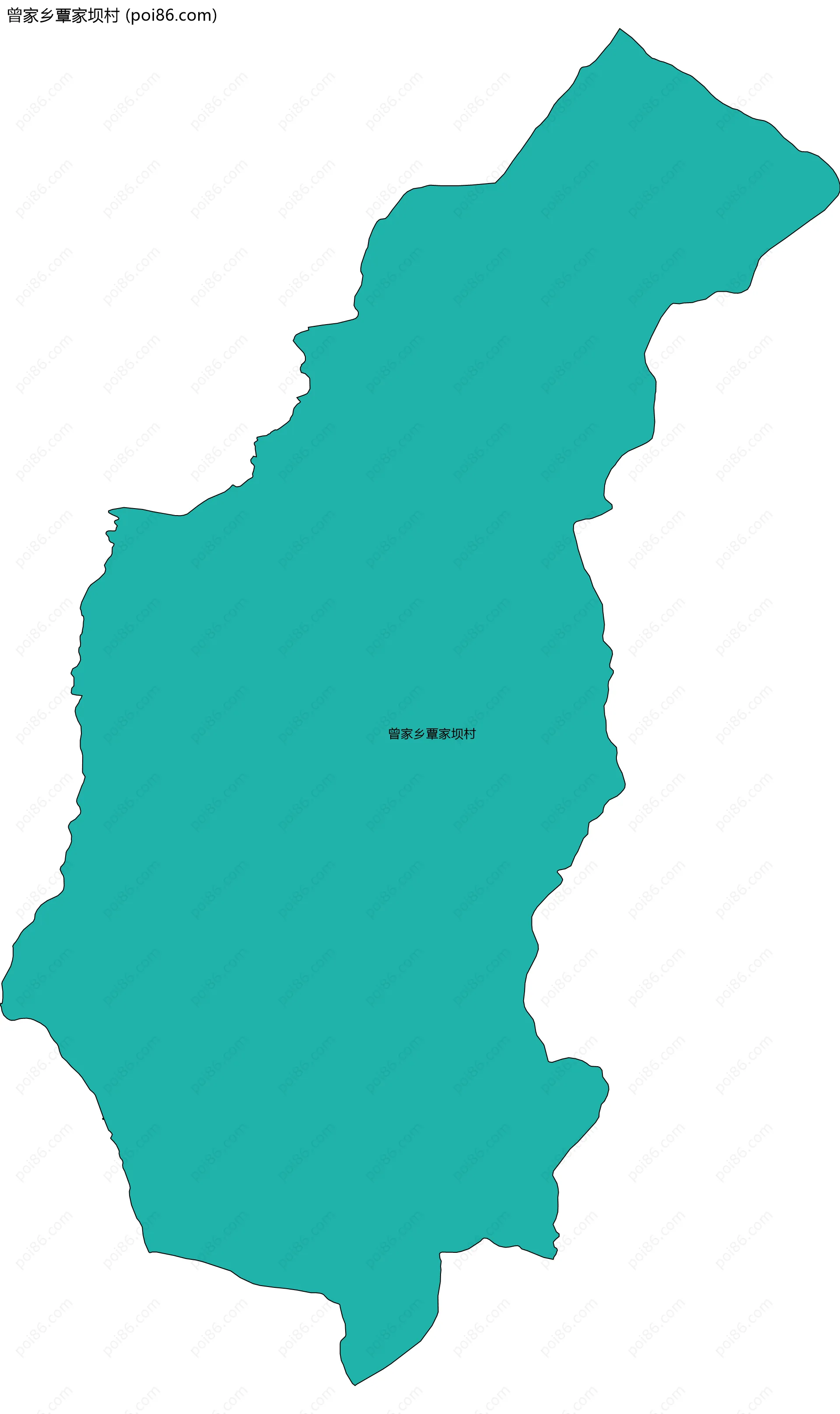 曾家乡覃家坝村边界地图