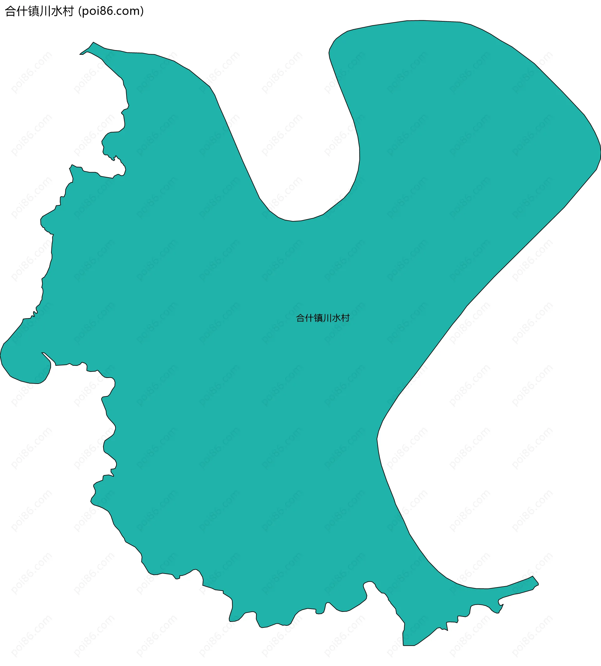 合什镇川水村边界地图