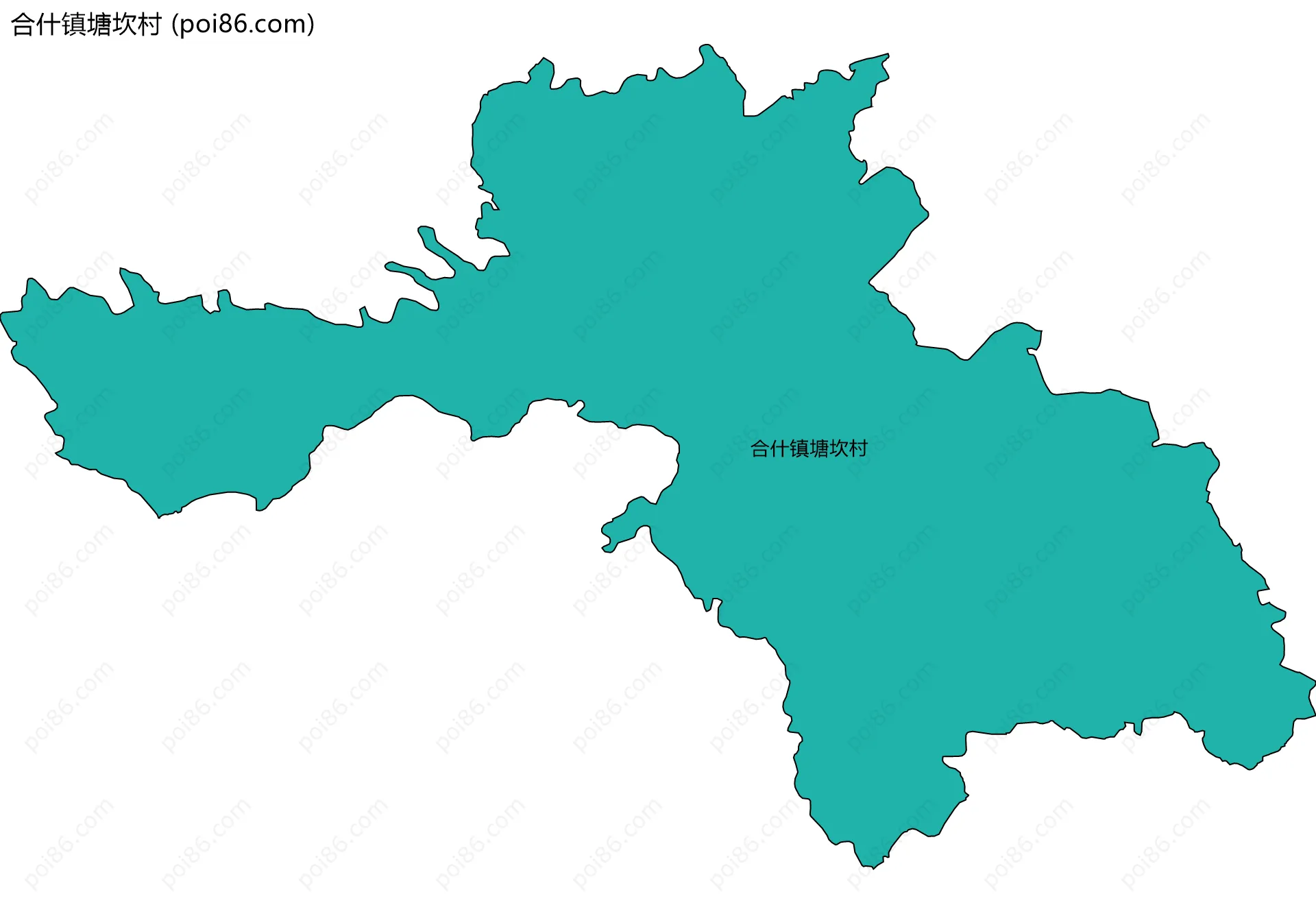 合什镇塘坎村边界地图
