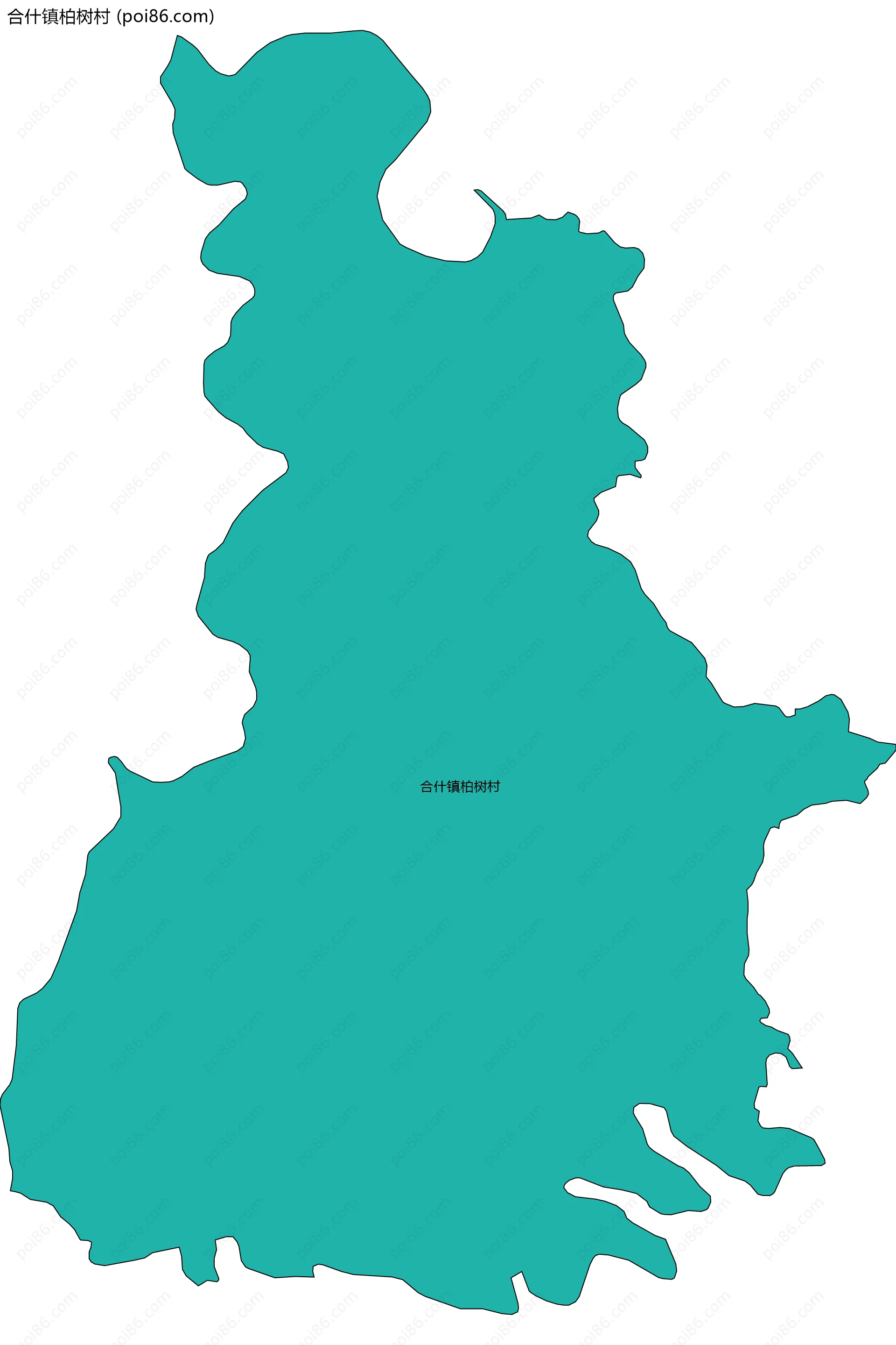 合什镇柏树村边界地图