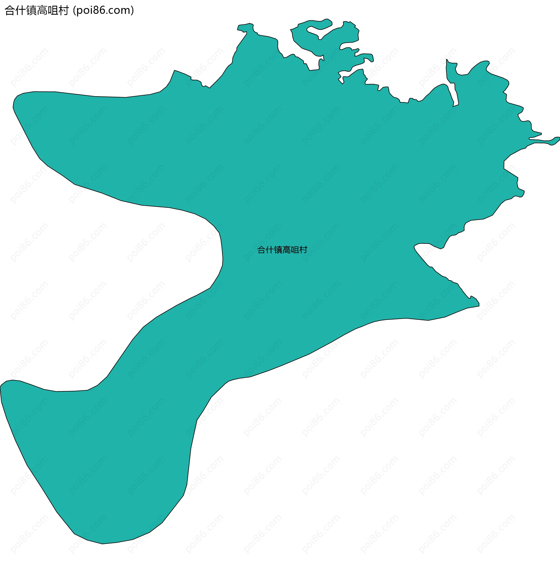 合什镇高咀村边界地图