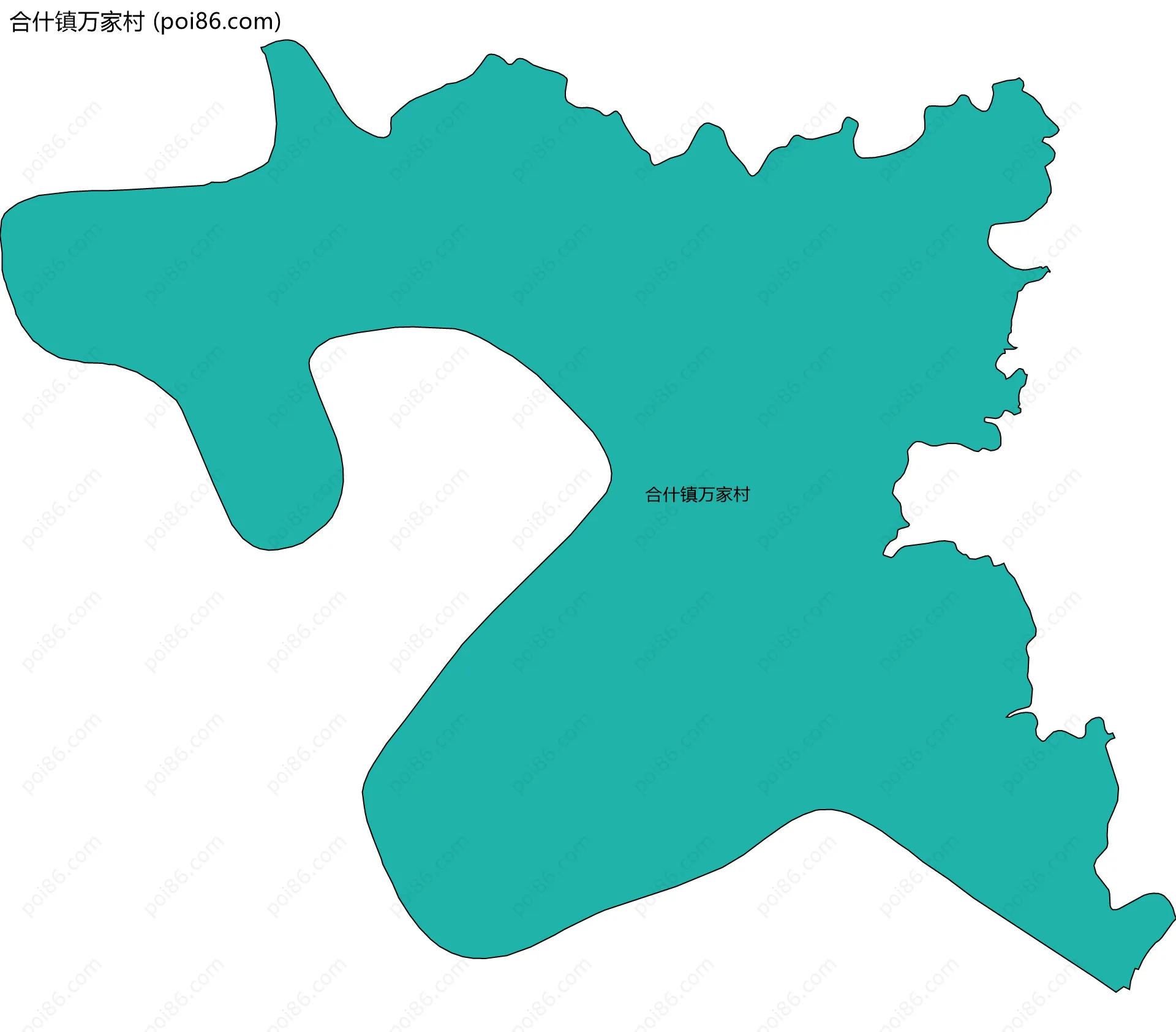 合什镇万家村边界地图
