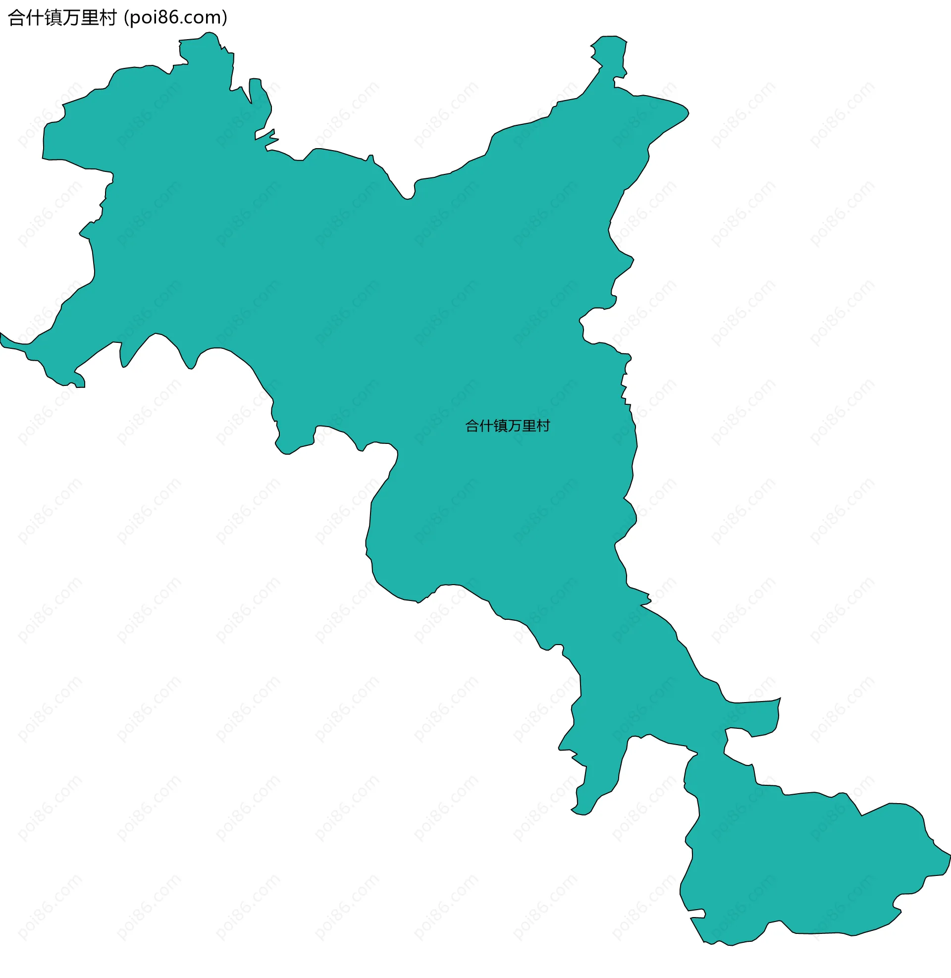 合什镇万里村边界地图