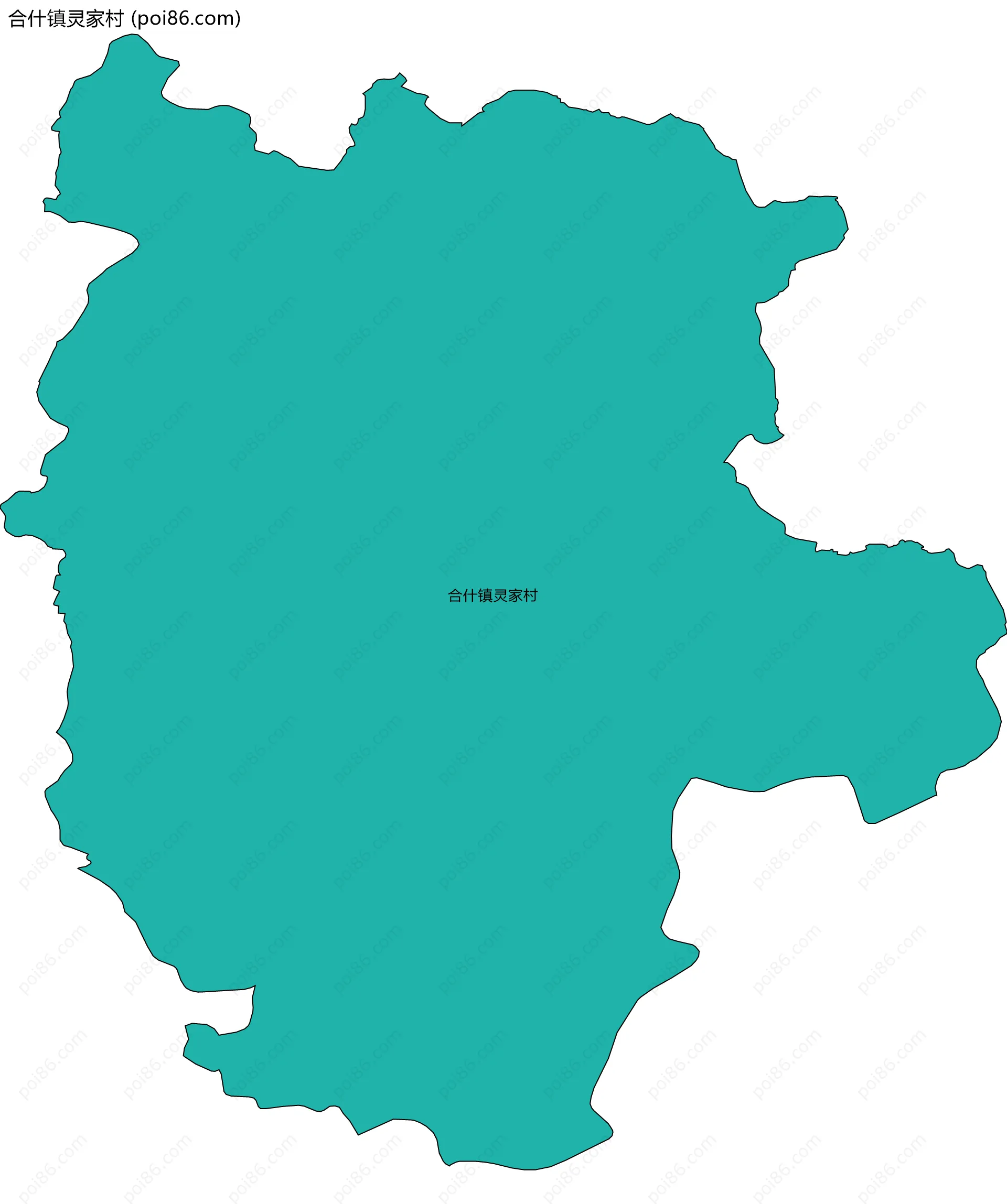 合什镇灵家村边界地图