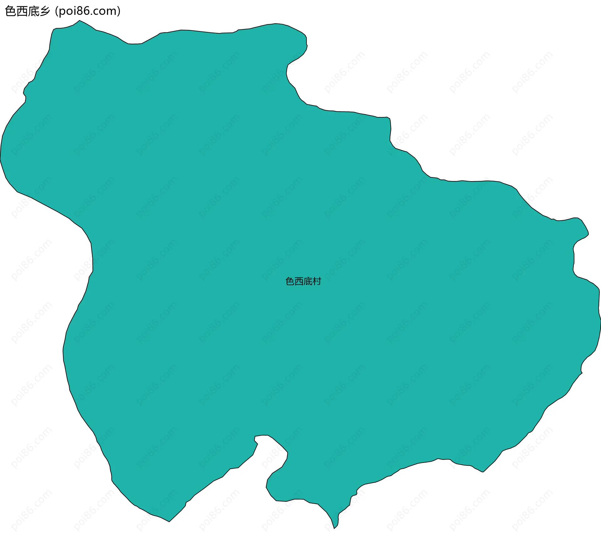 色西底乡边界地图(五级行政区划)