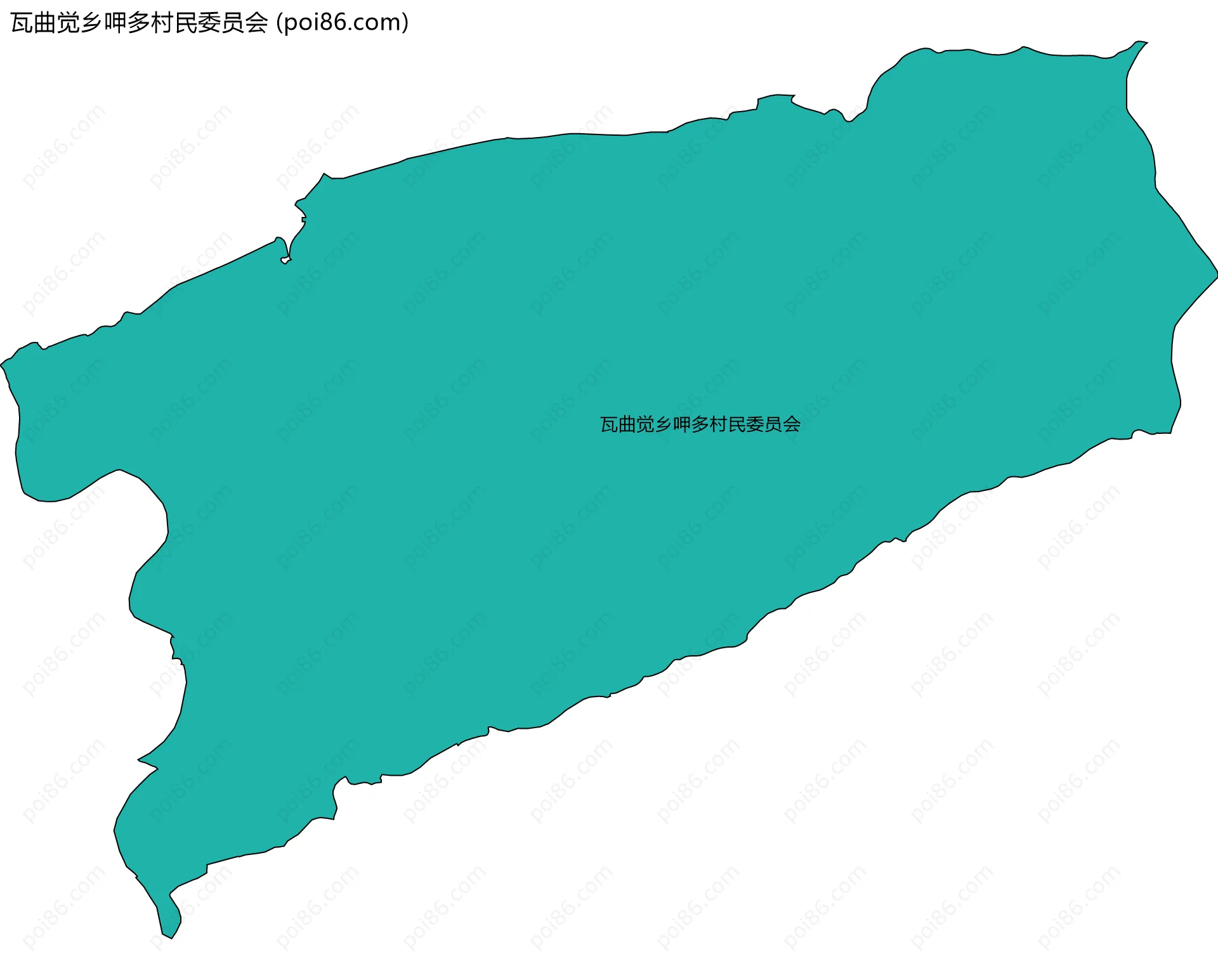 瓦曲觉乡呷多村民委员会边界地图