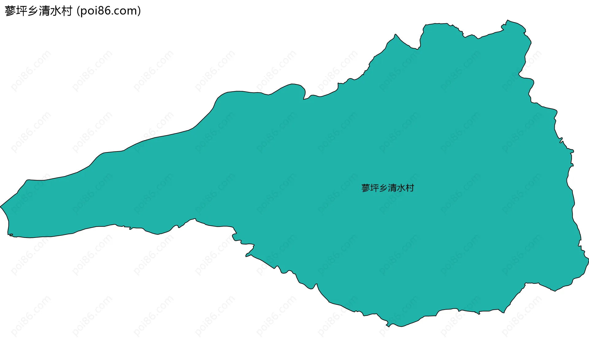 蓼坪乡清水村边界地图