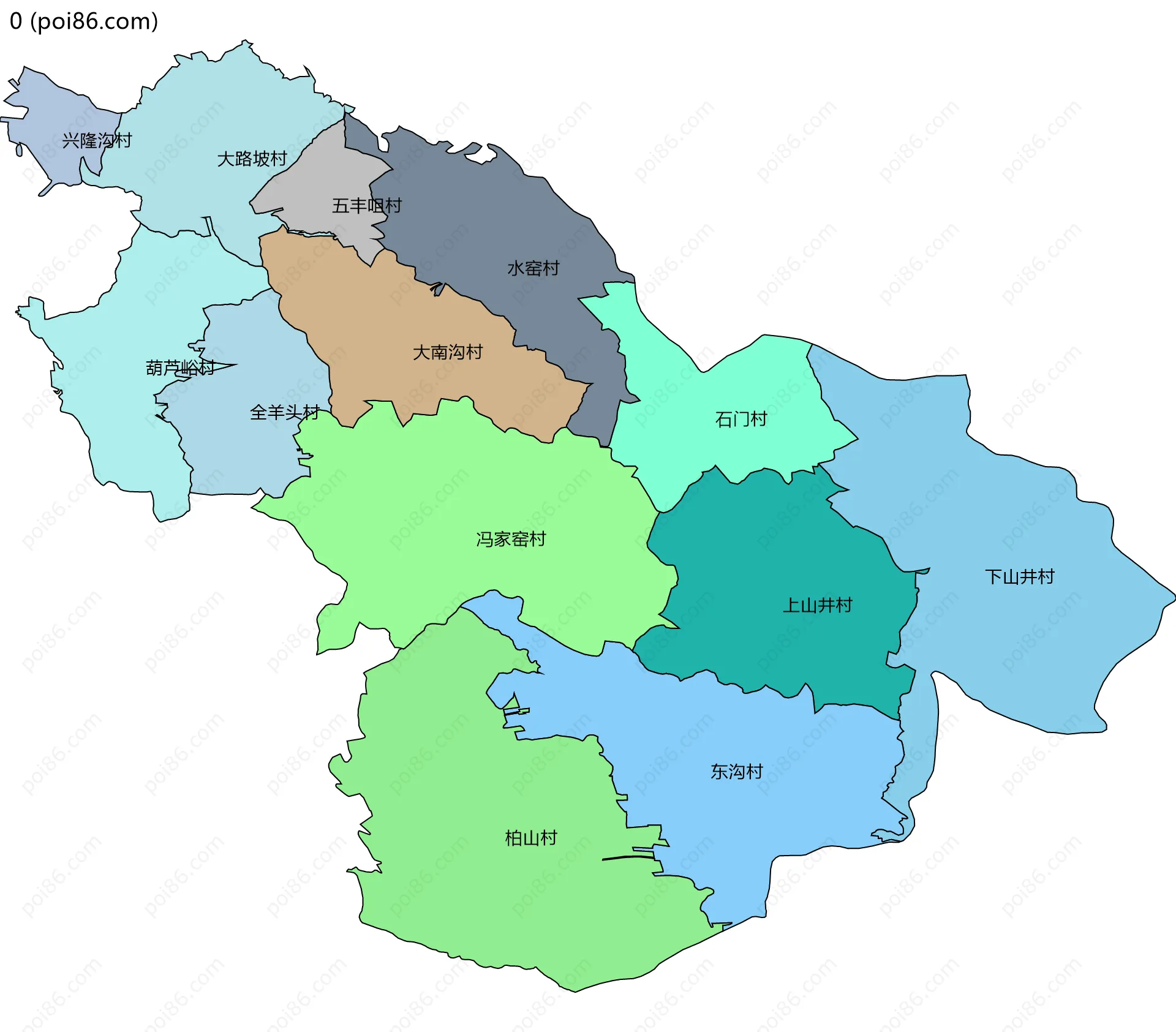0边界地图(五级行政区划)