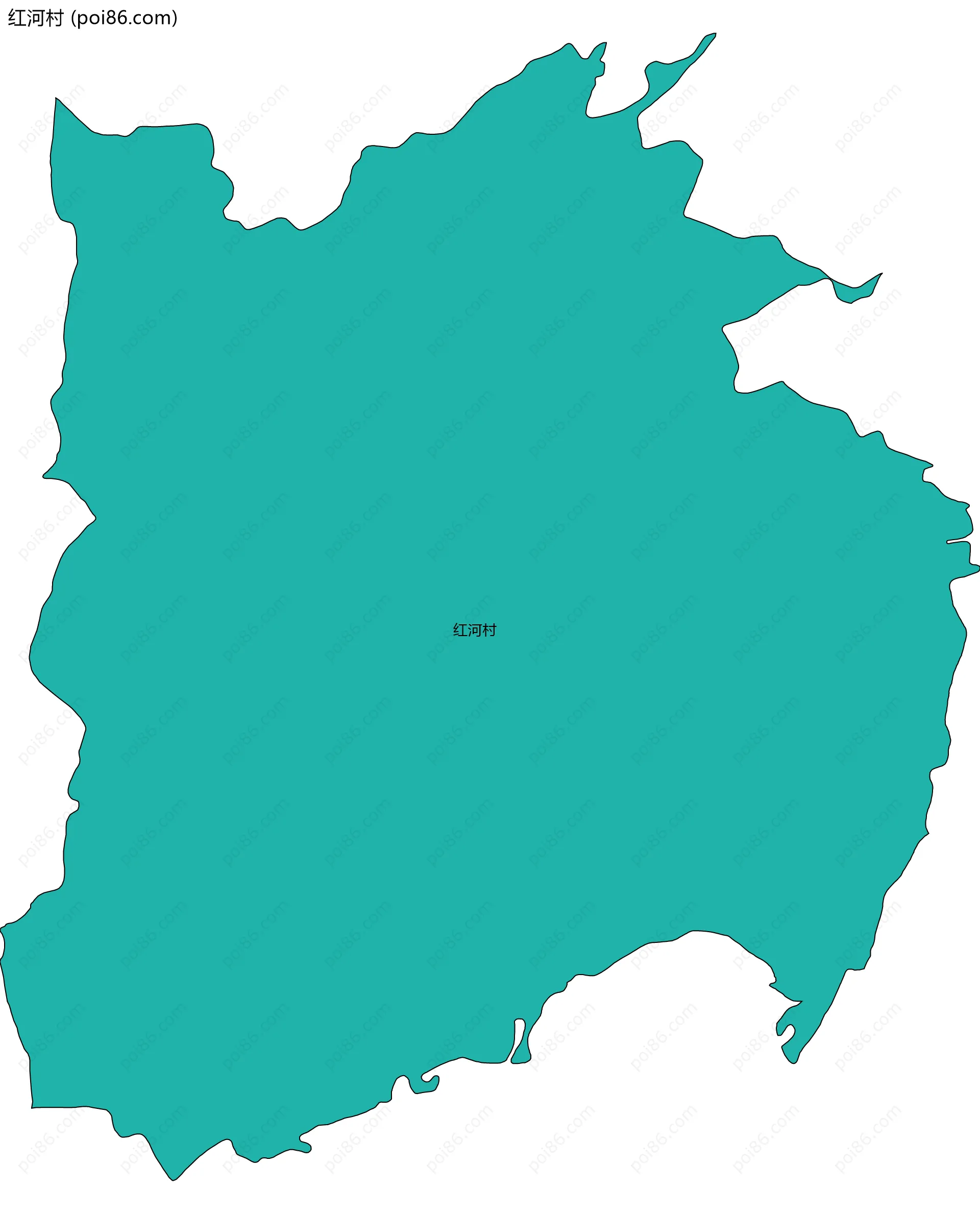 红河村边界地图