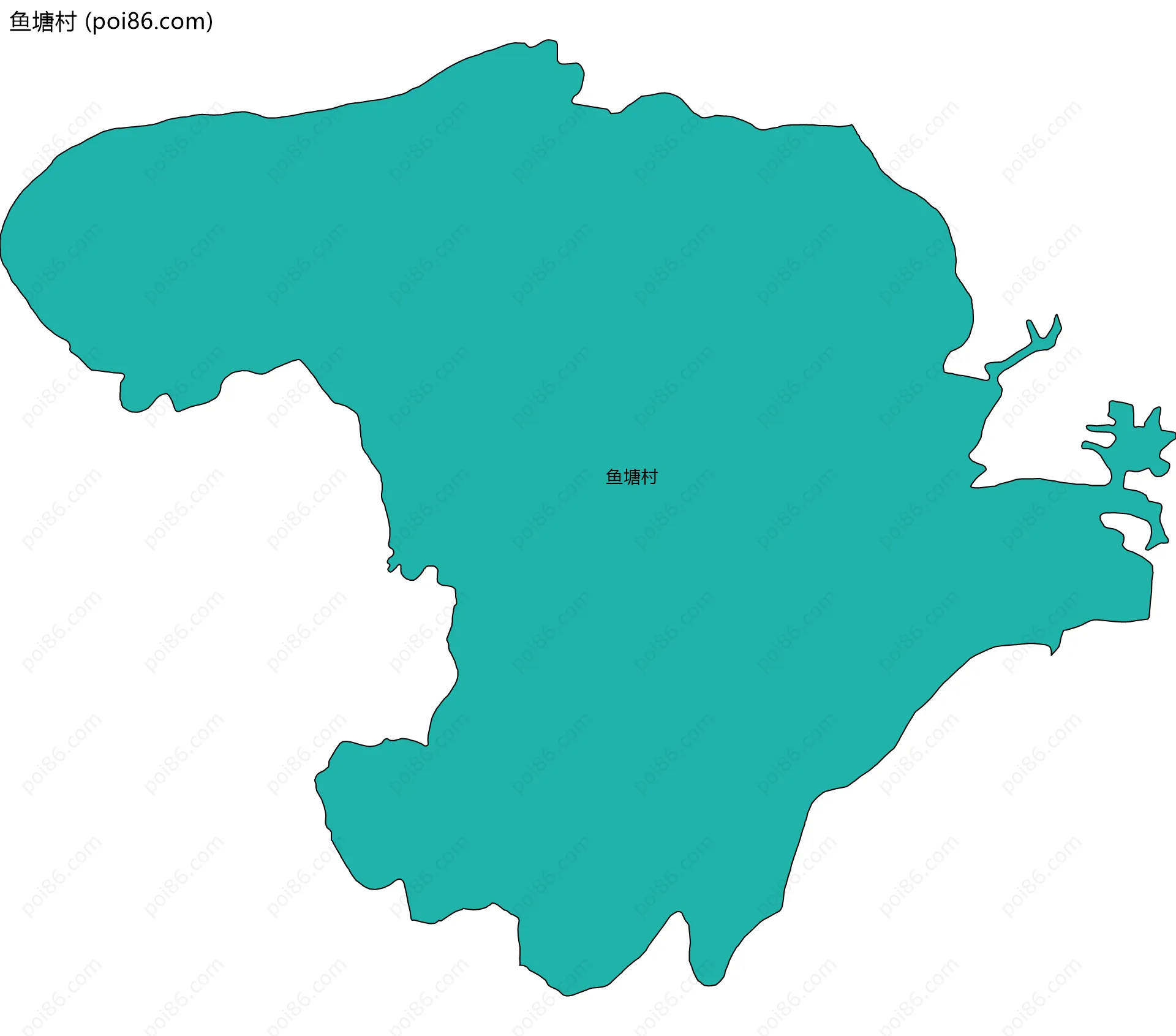 鱼塘村边界地图