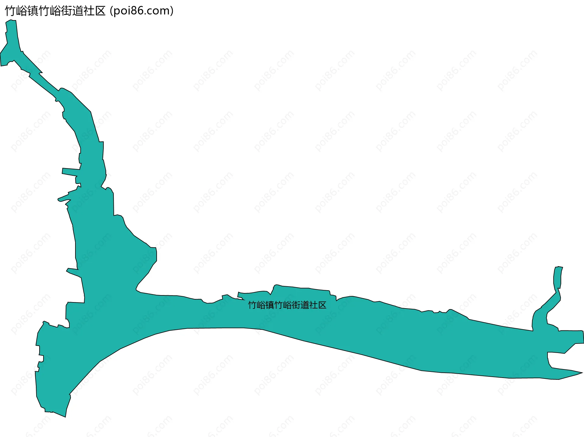 竹峪镇竹峪街道社区边界地图