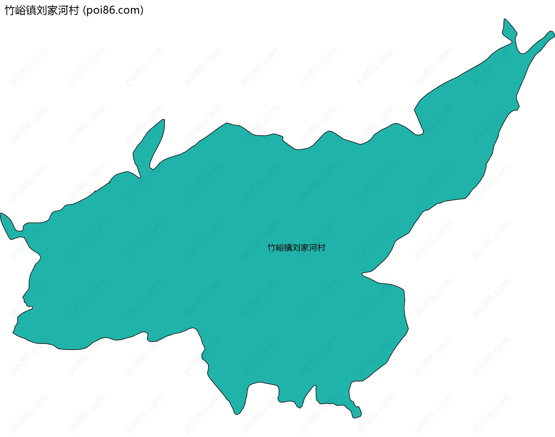 竹峪镇刘家河村边界地图