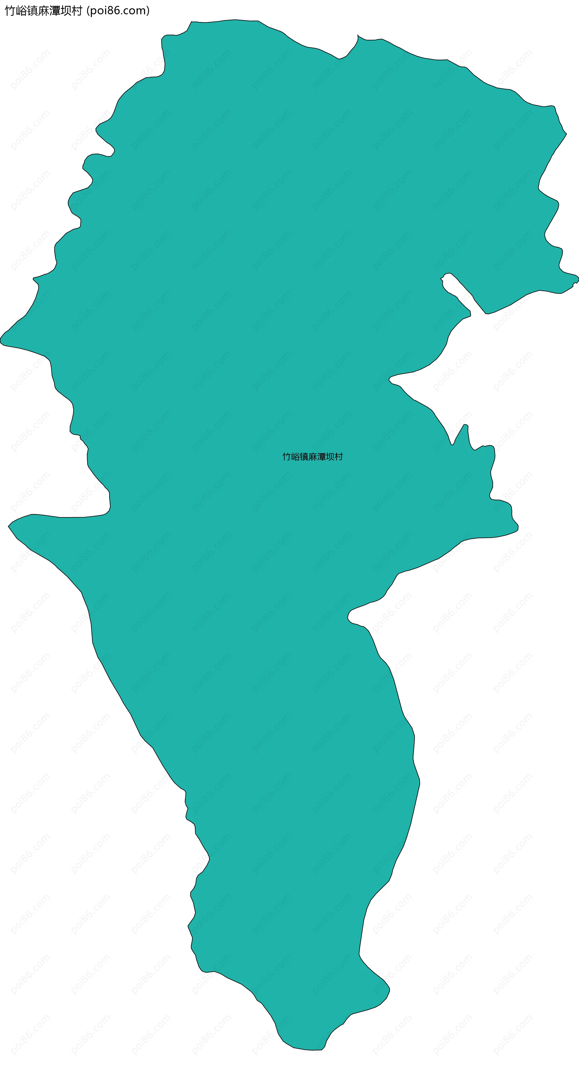 竹峪镇麻潭坝村边界地图