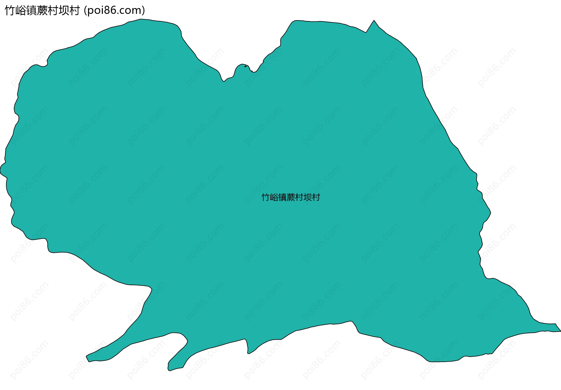 竹峪镇蕨村坝村边界地图