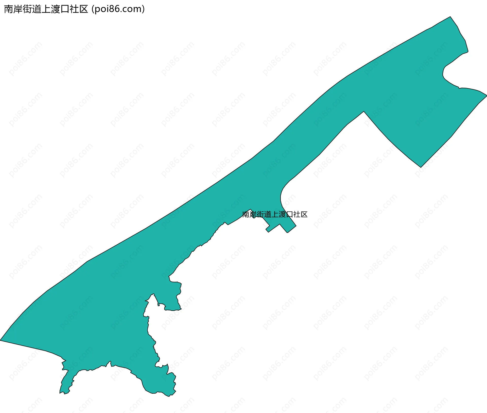 南岸街道上渡口社区边界地图