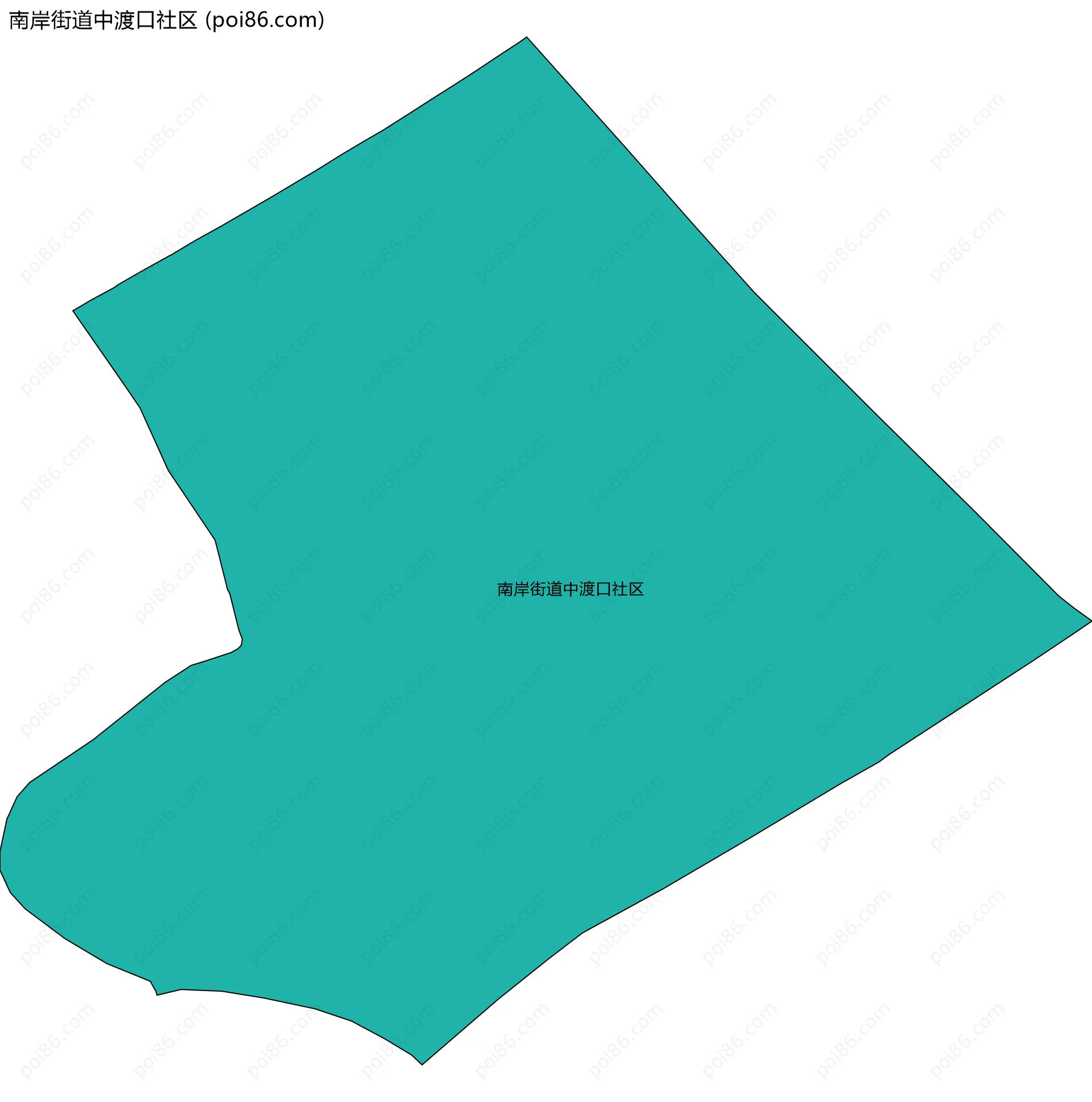 南岸街道中渡口社区边界地图