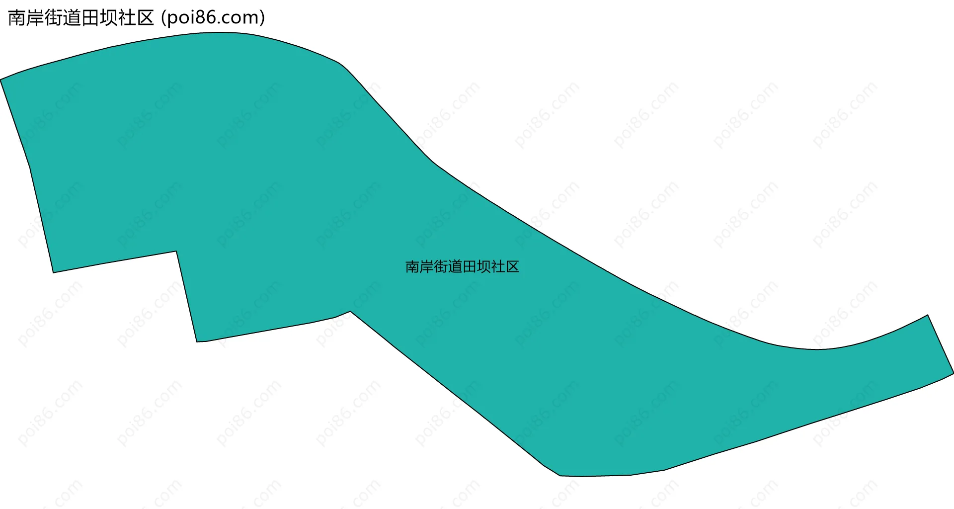 南岸街道田坝社区边界地图