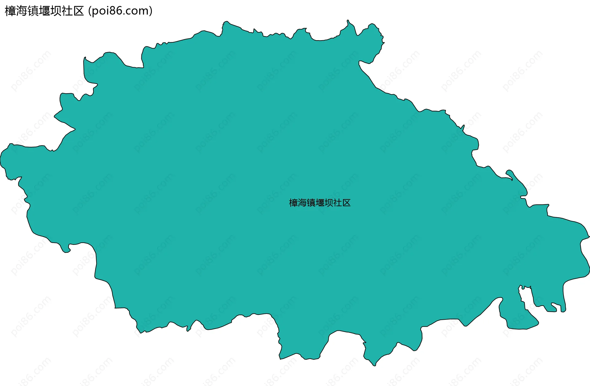樟海镇堰坝社区边界地图