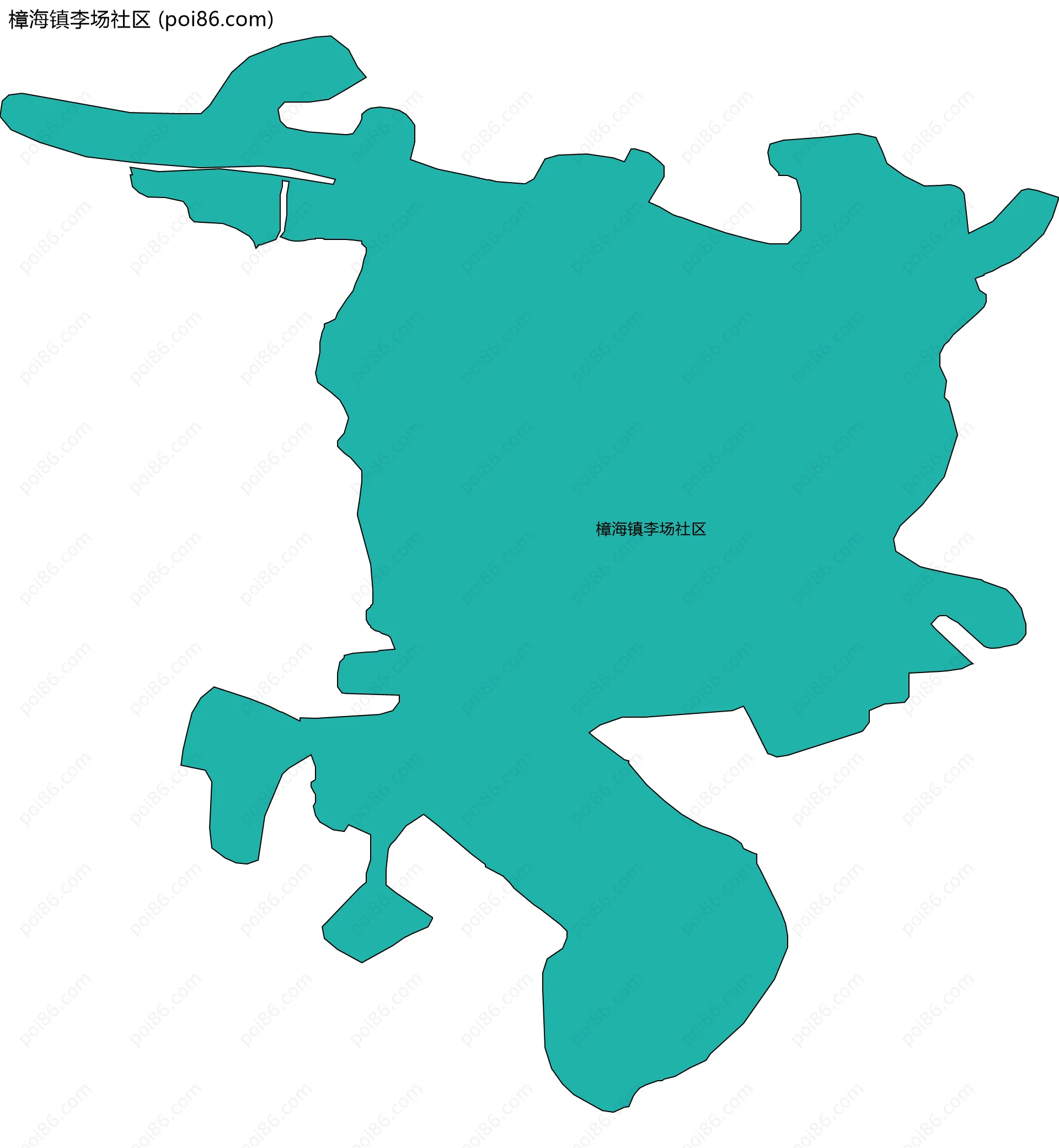 樟海镇李场社区边界地图