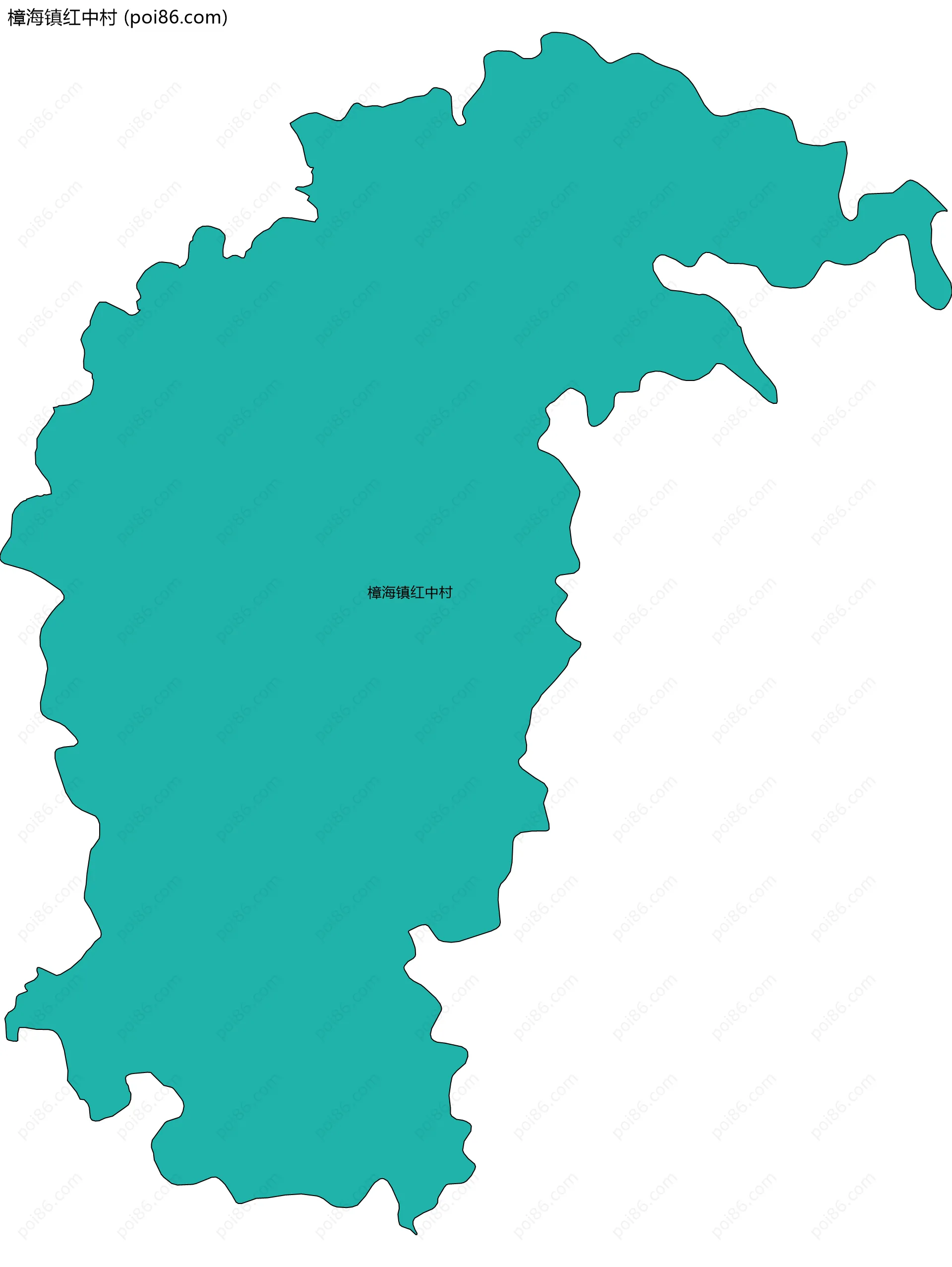 樟海镇红中村边界地图